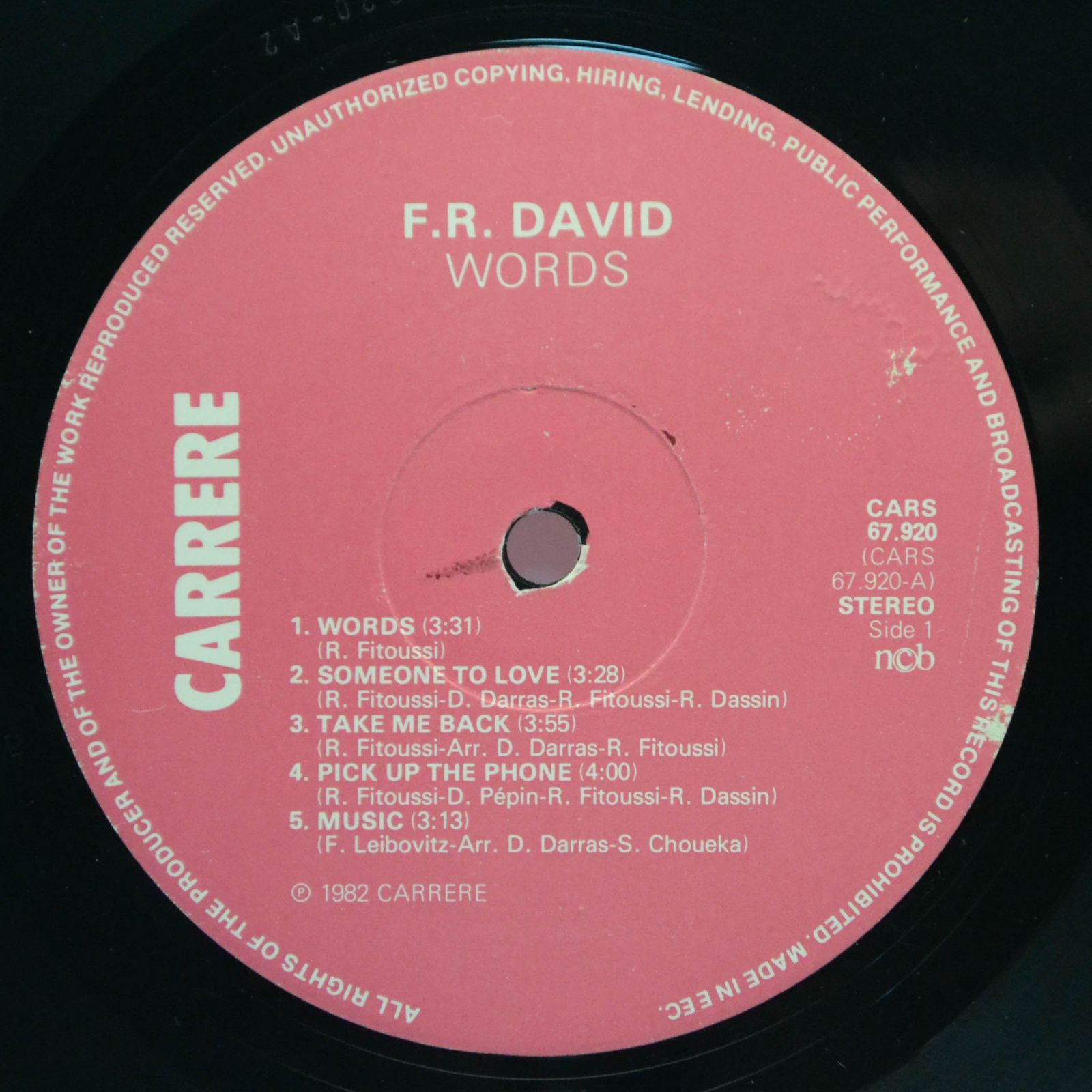 F.R. David — Words, 1982