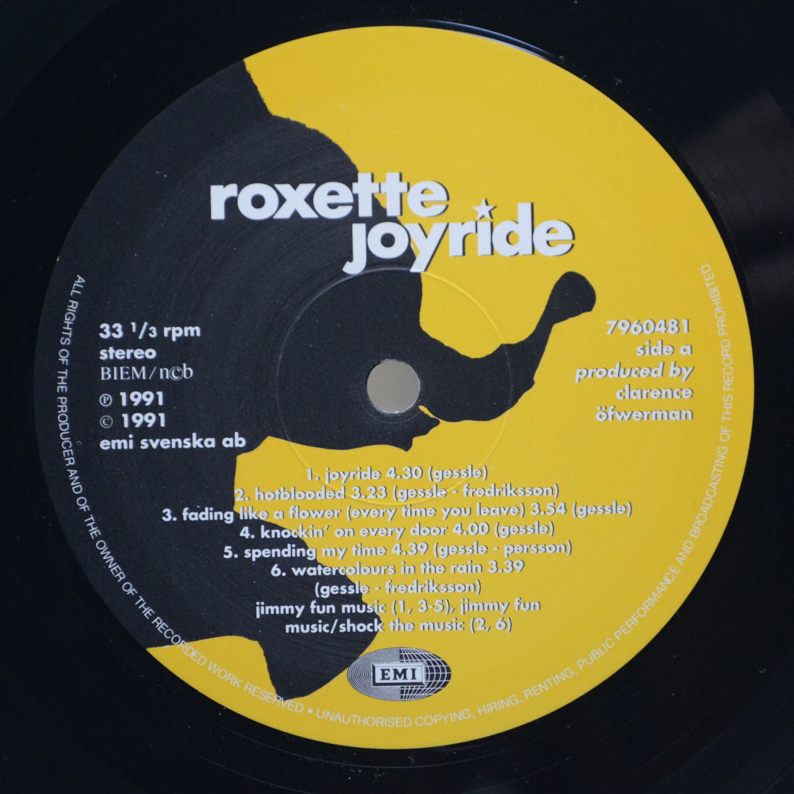 Roxette — Joyride (Sweden), 1991