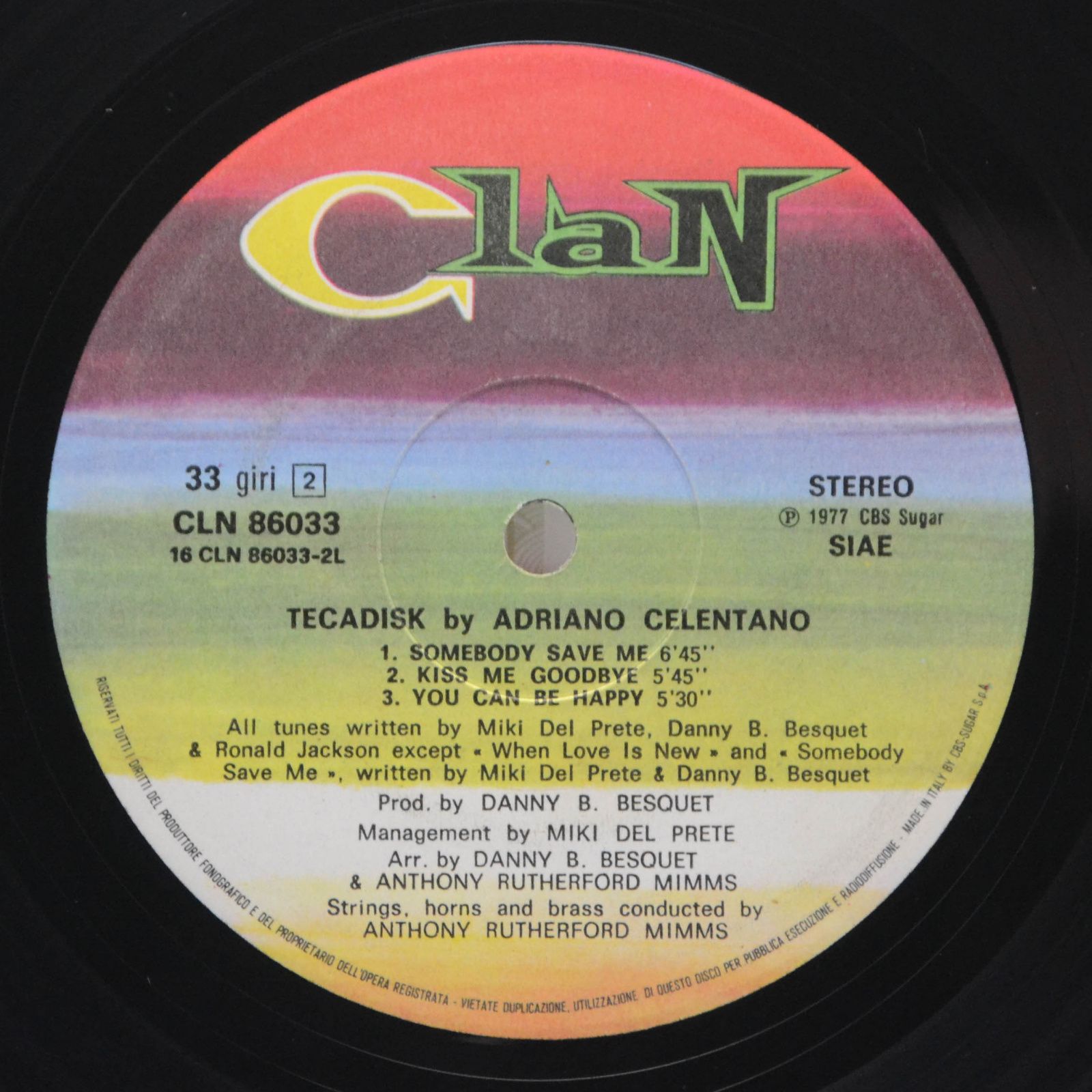 Adriano Celentano — Tecadisk, 1977