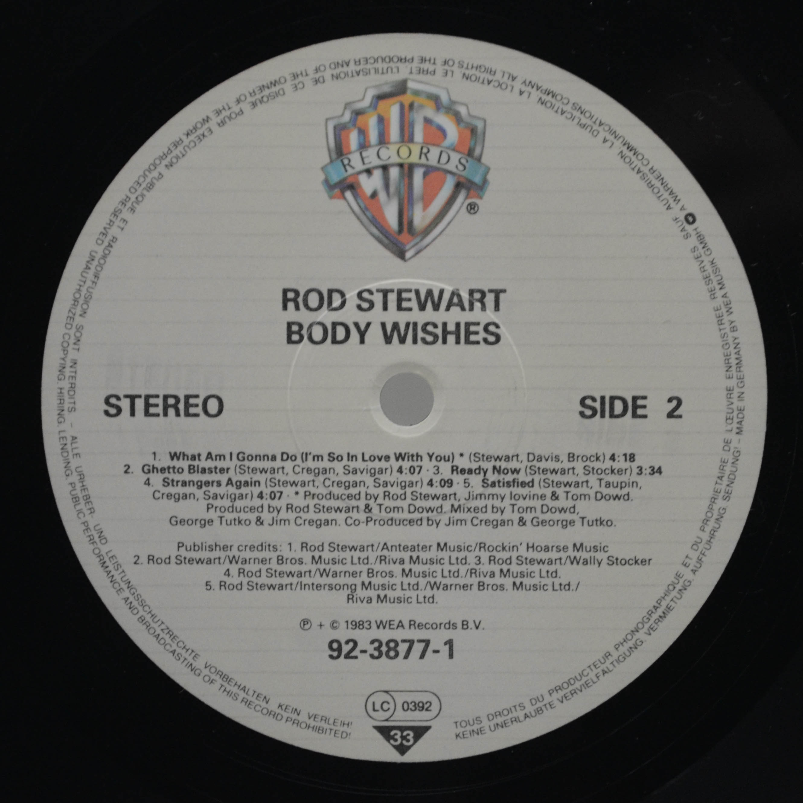 Rod Stewart — Body Wishes, 1983