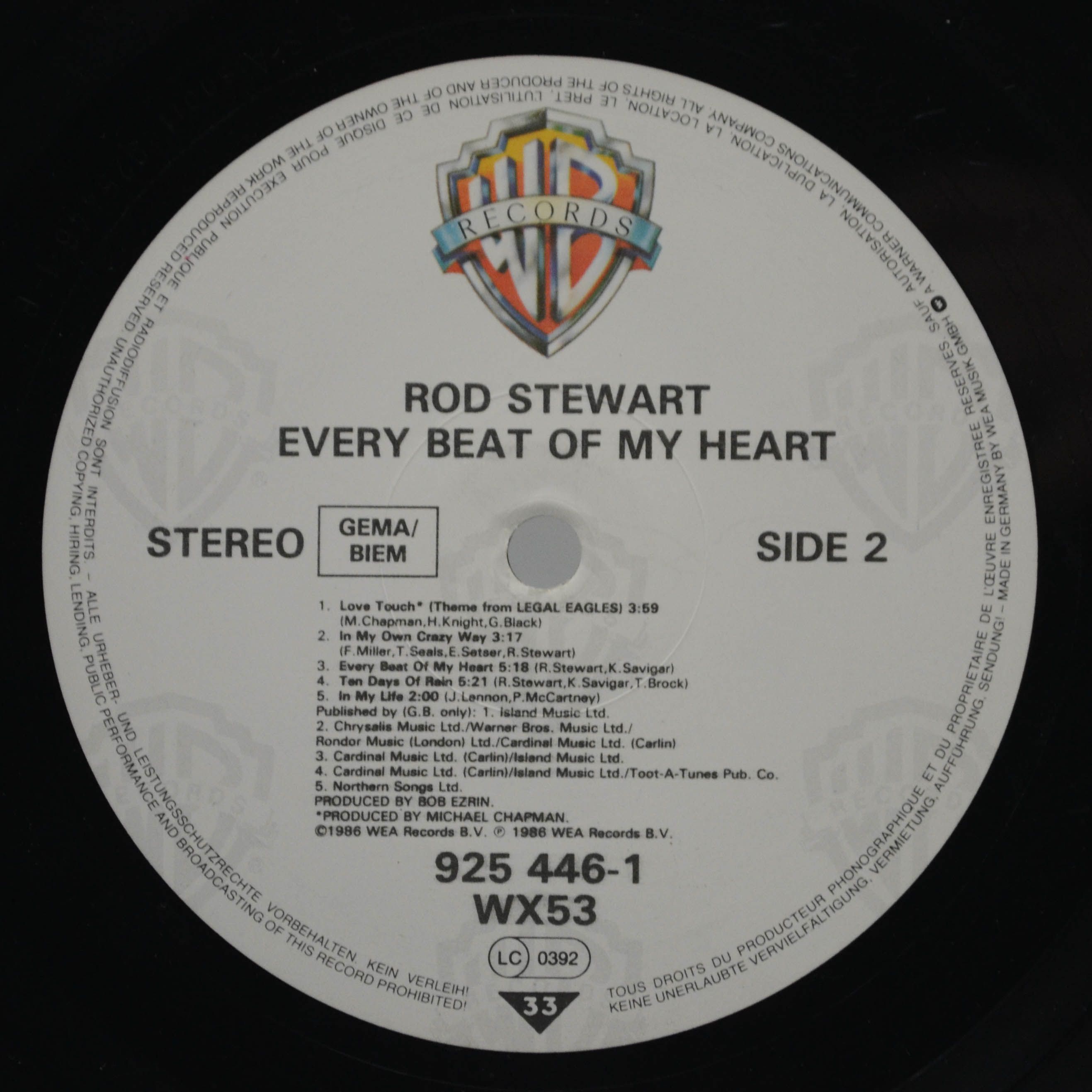 Rod Stewart — Every Beat Of My Heart, 1986