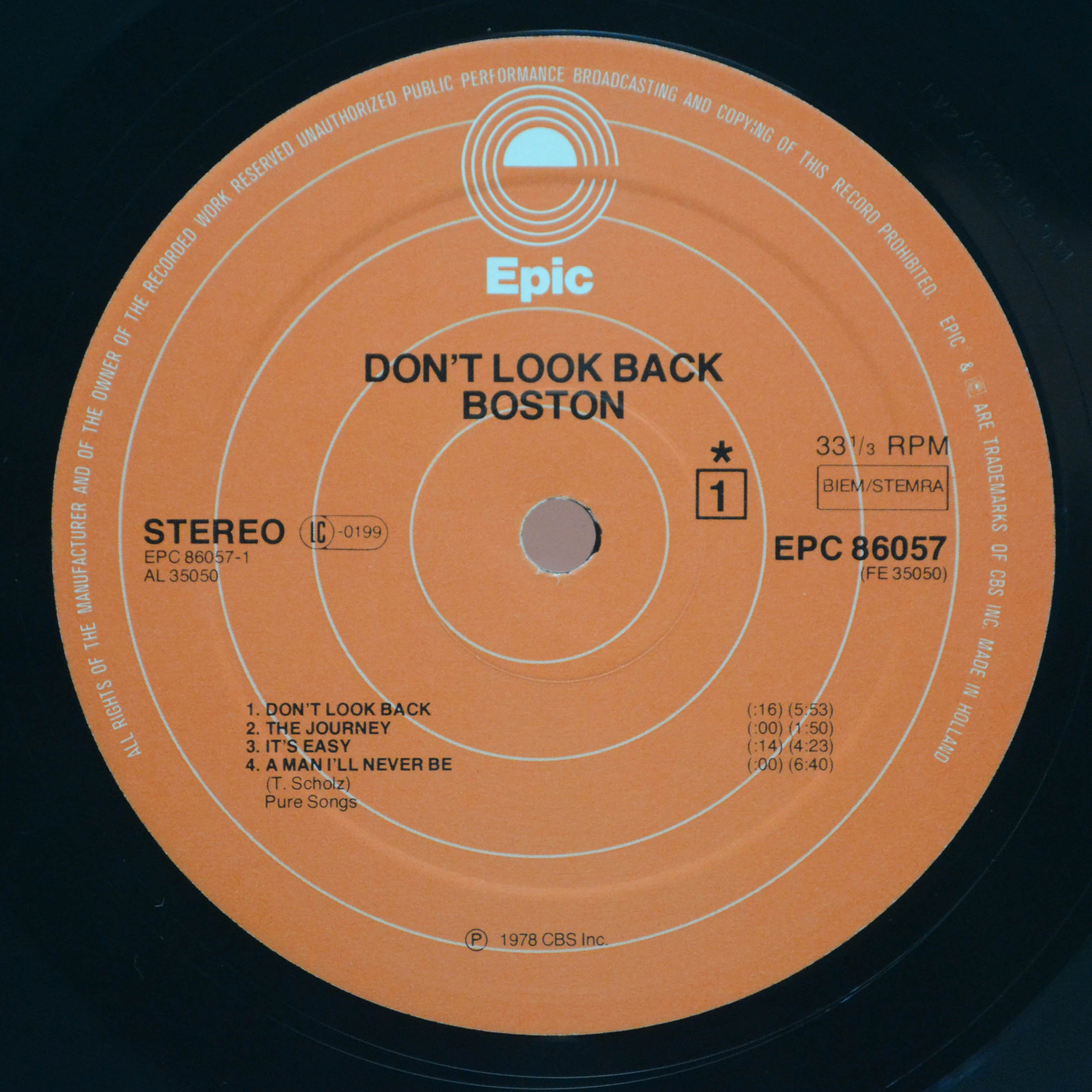 Boston — Don't Look Back, 1978