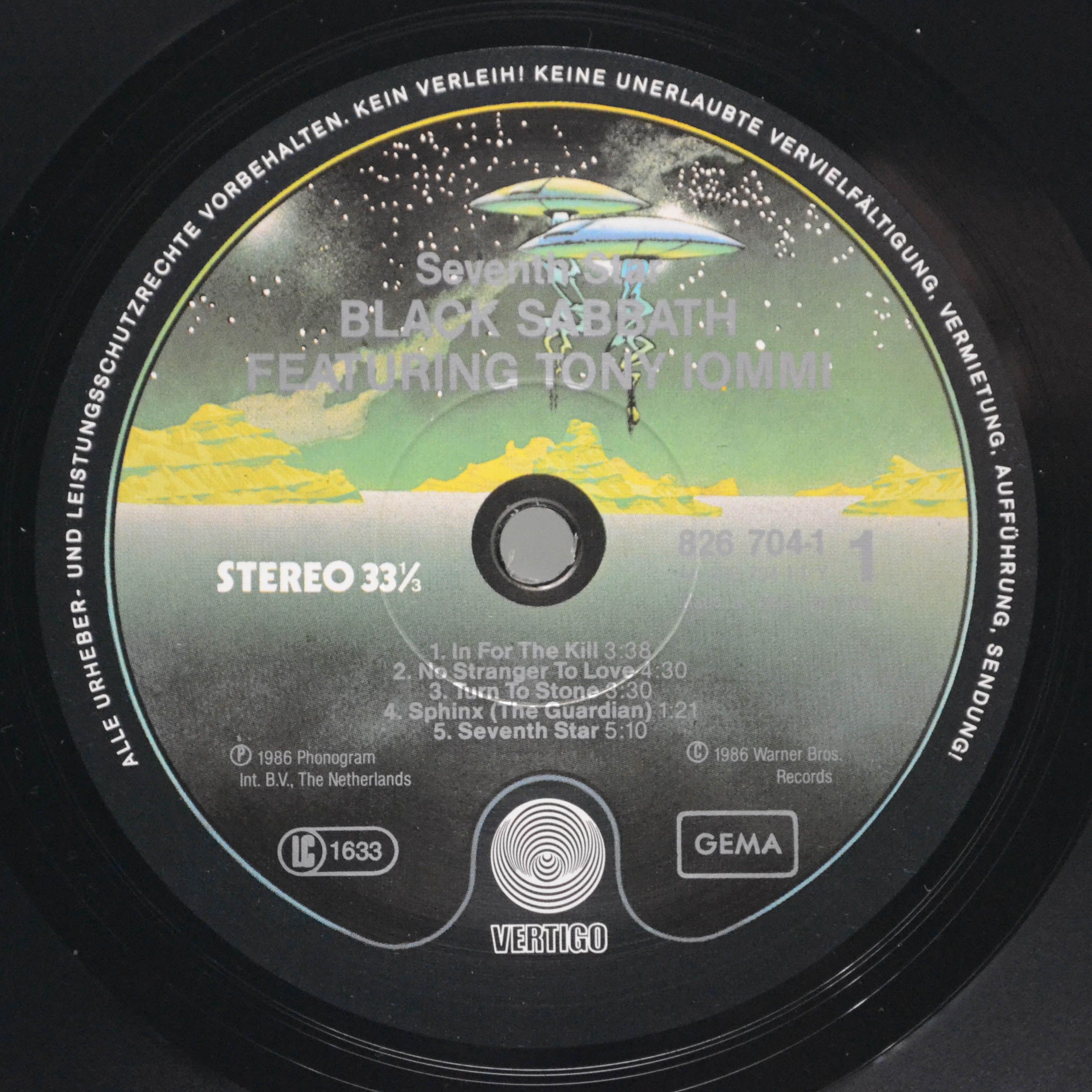 Black Sabbath Featuring Tony Iommi — Seventh Star, 1986