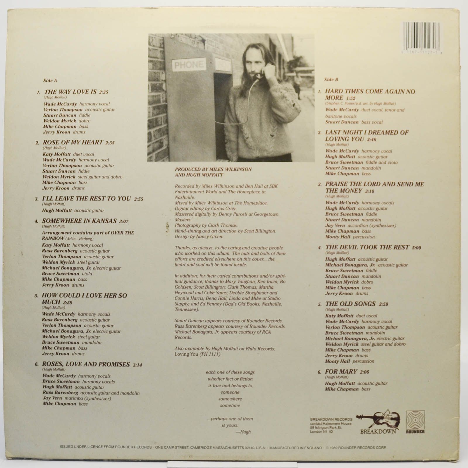 Hugh Moffatt — Troubadour (UK), 1989