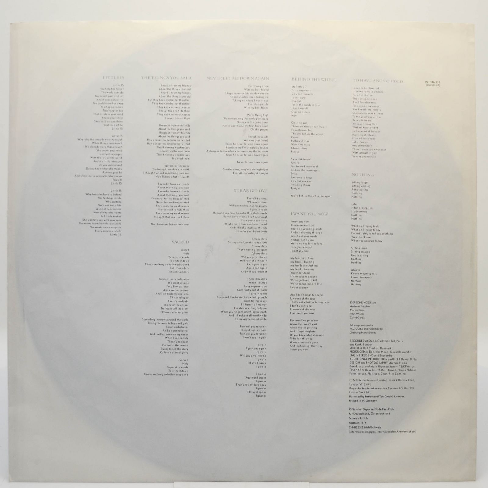 Depeche Mode — Music For The Masses, 1990