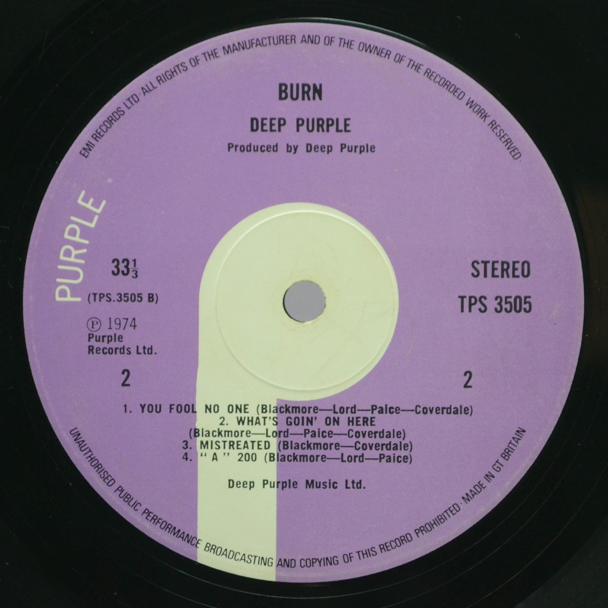 Deep Purple — Burn (UK), 1974