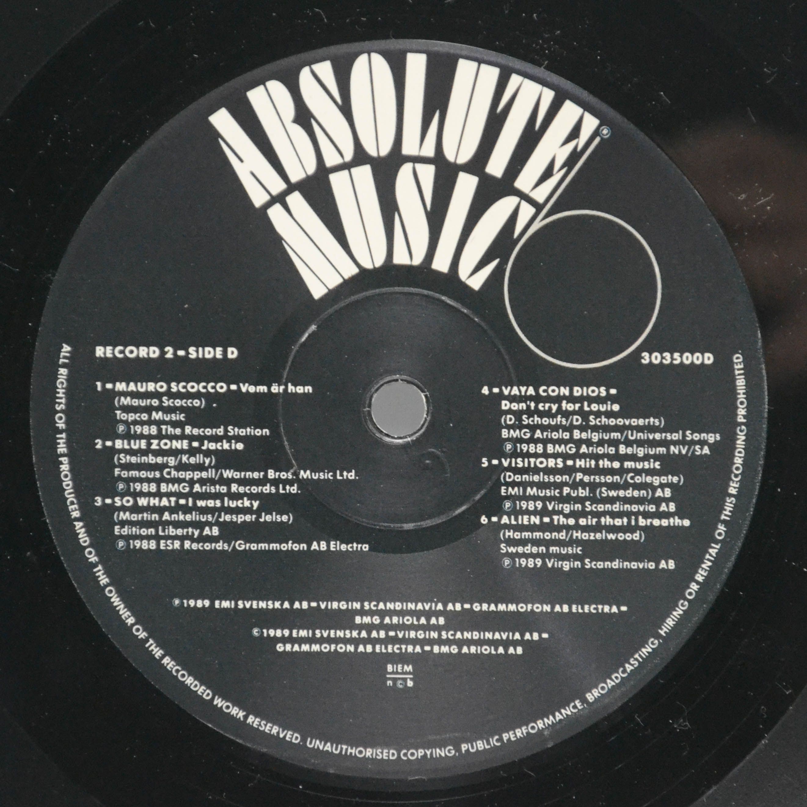 Various — Absolute Music 6 (2LP), 1989