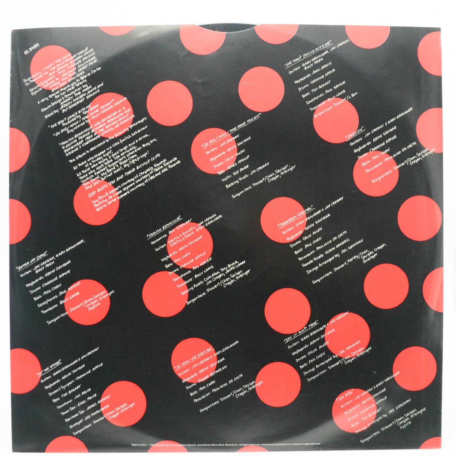 Rod Stewart — Foolish Behaviour (USA, poster), 1980