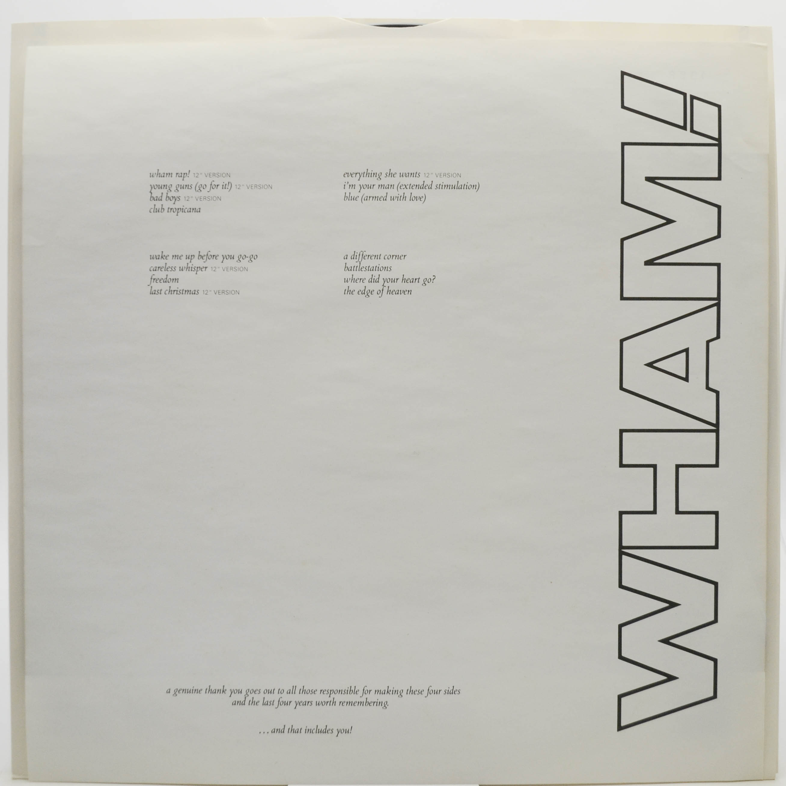 Wham! — The Final (2LP), 1986