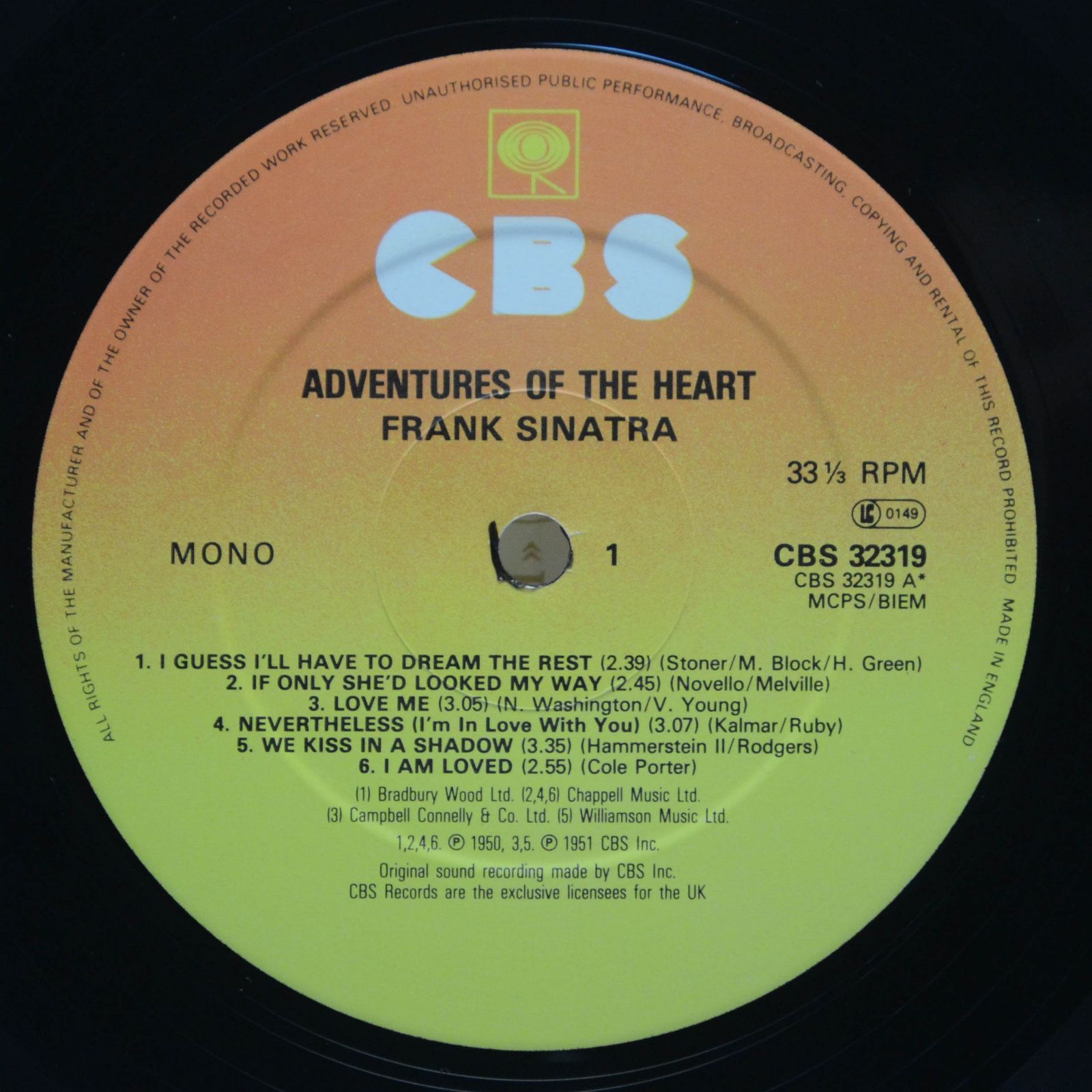 Frank Sinatra — Adventures Of The Heart (UK), 1957