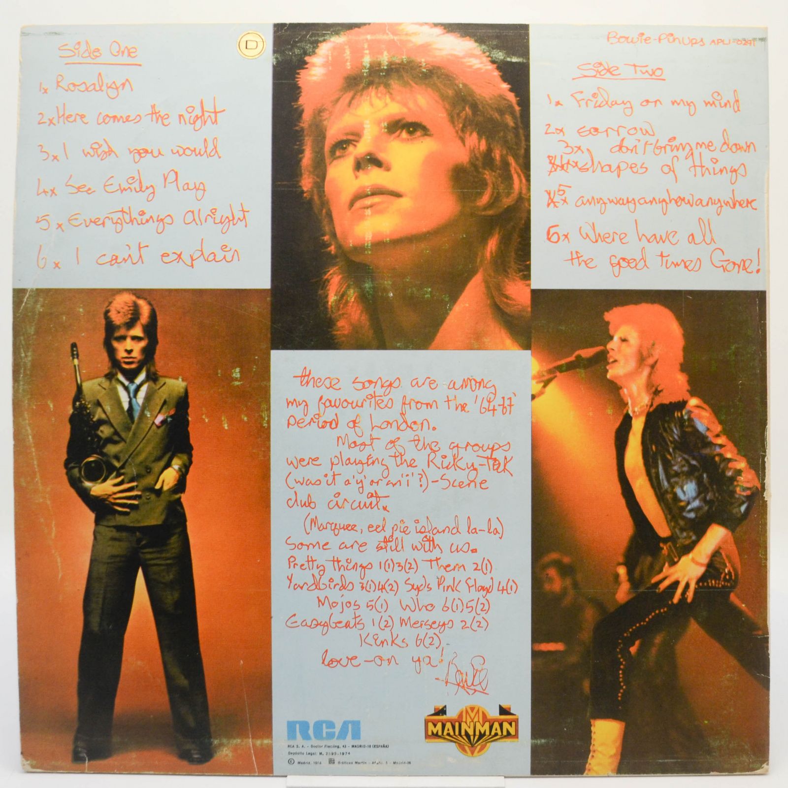 David Bowie — Pinups, 1973