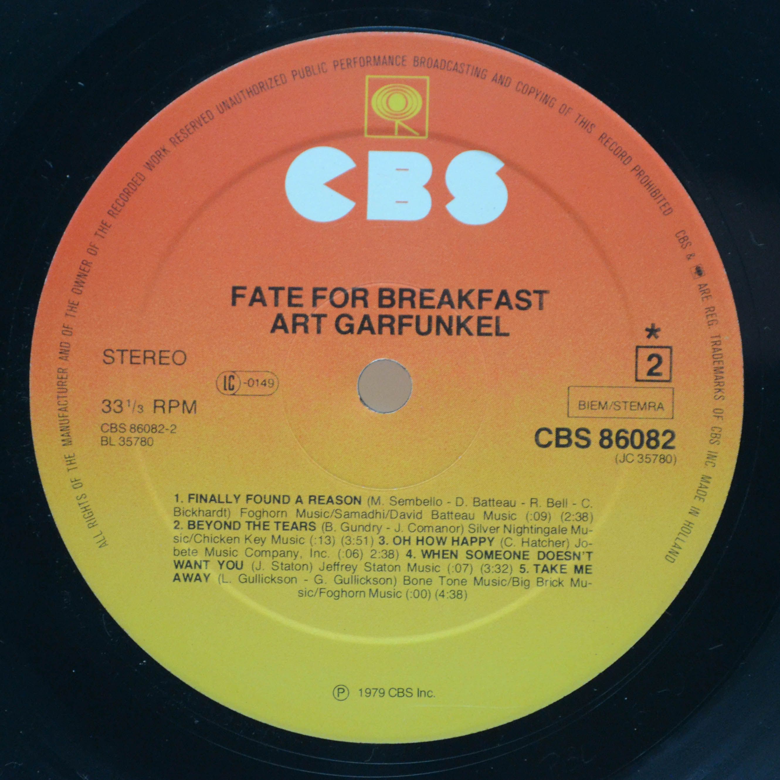 Art Garfunkel — Fate For Breakfast, 1979