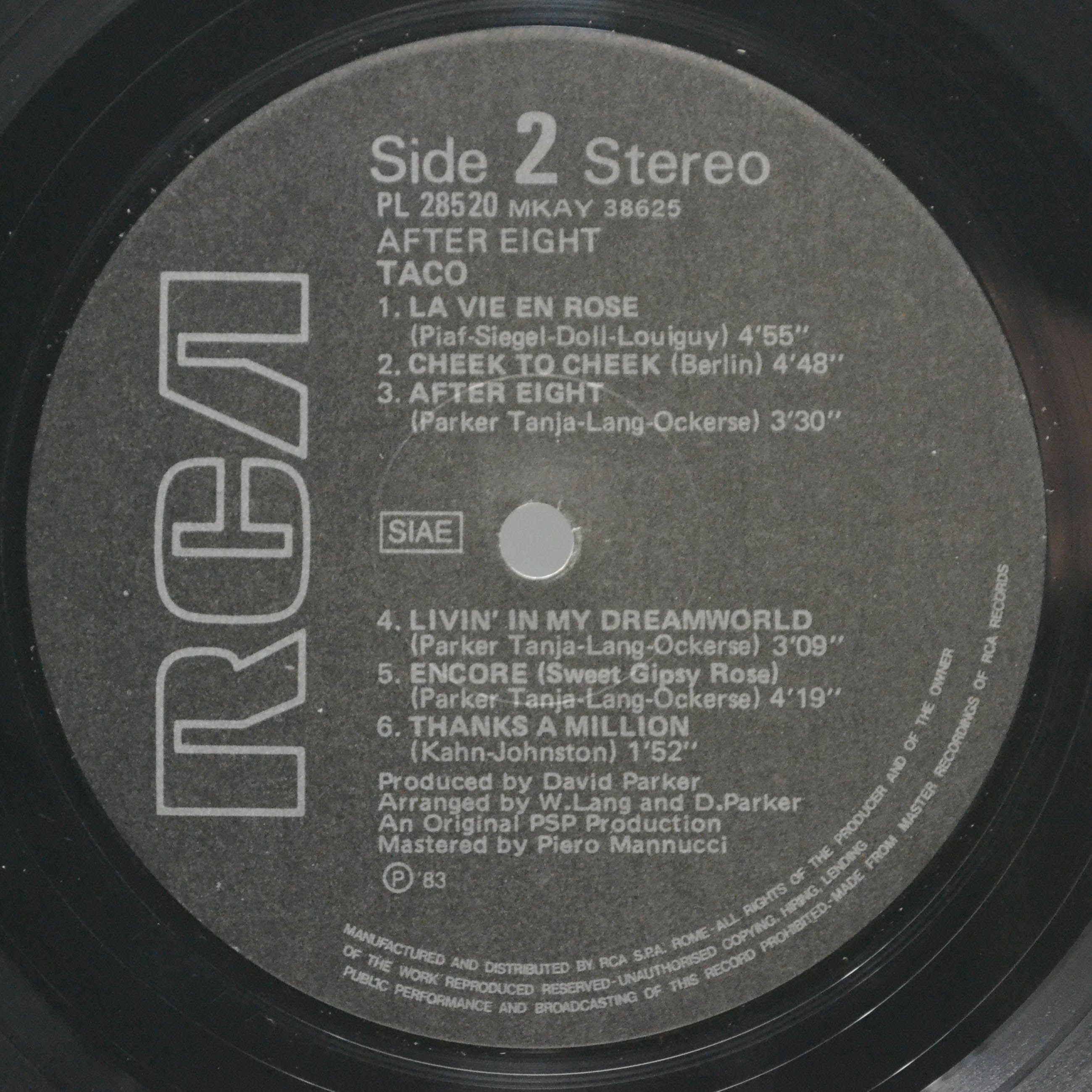 Taco — After Eight, 1982