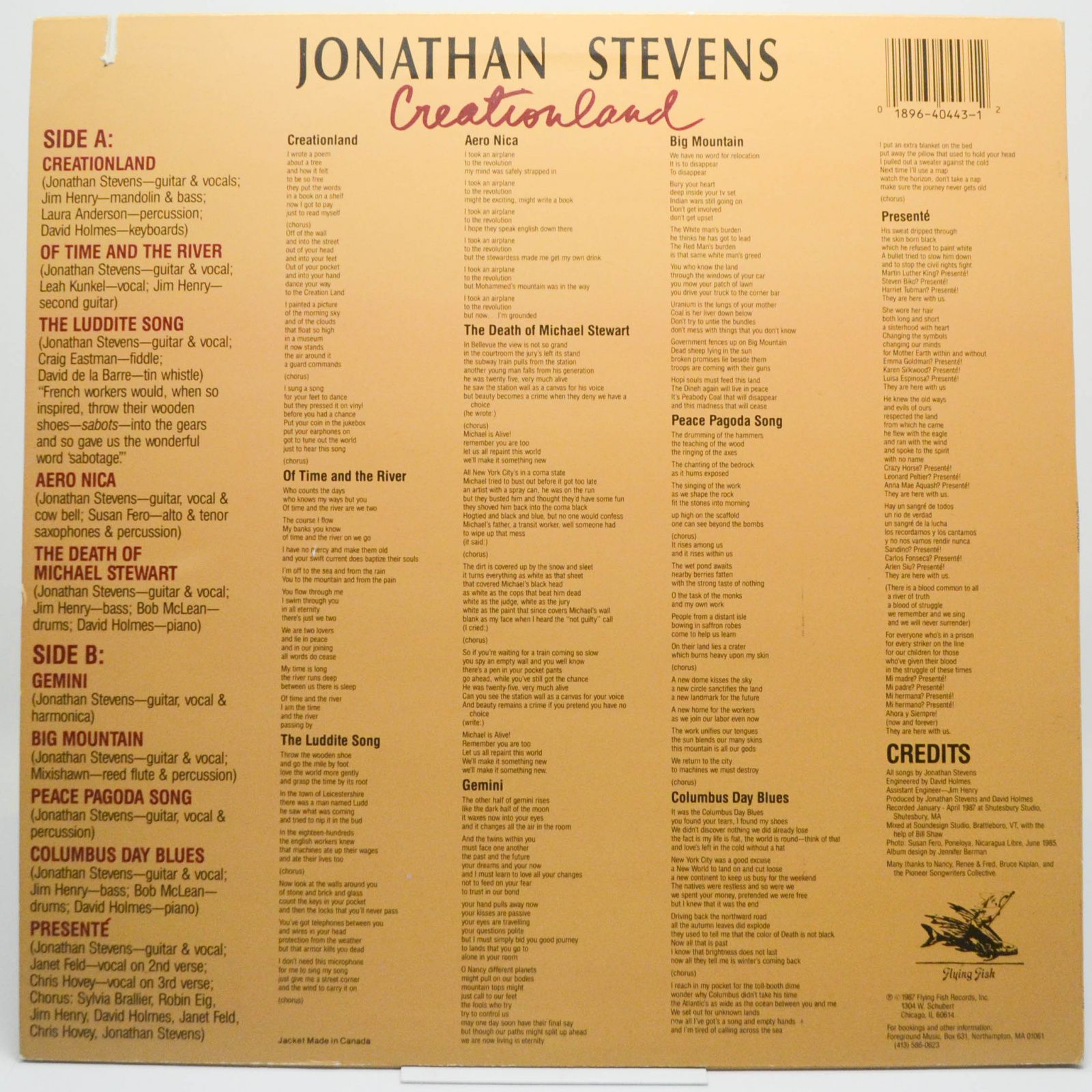 Jonathan Stevens — Creationland, 1987