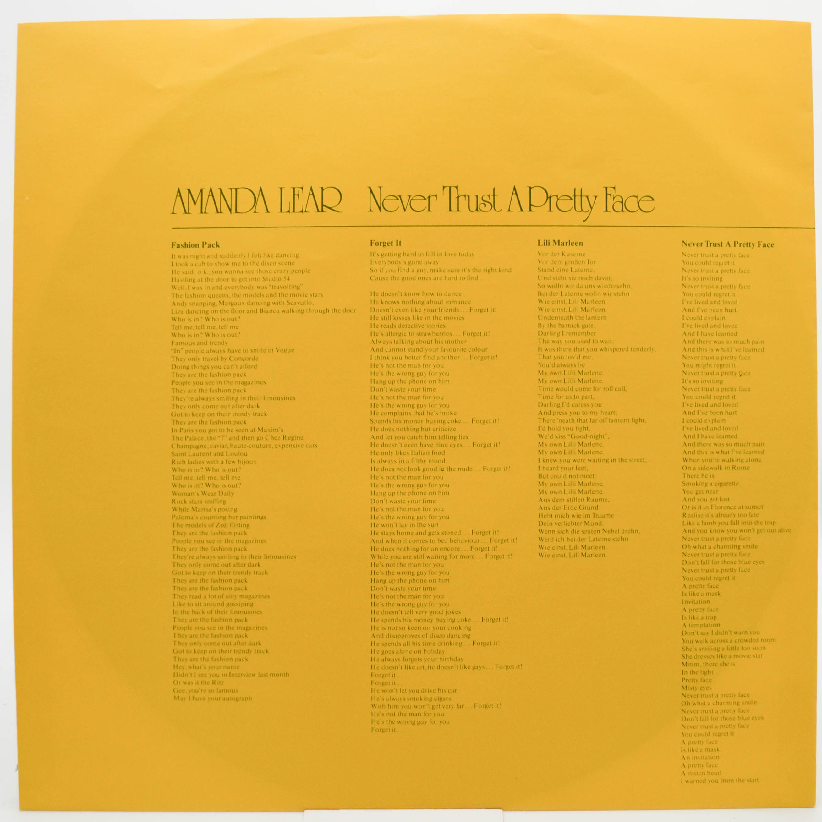 Amanda Lear — Never Trust A Pretty Face, 1979