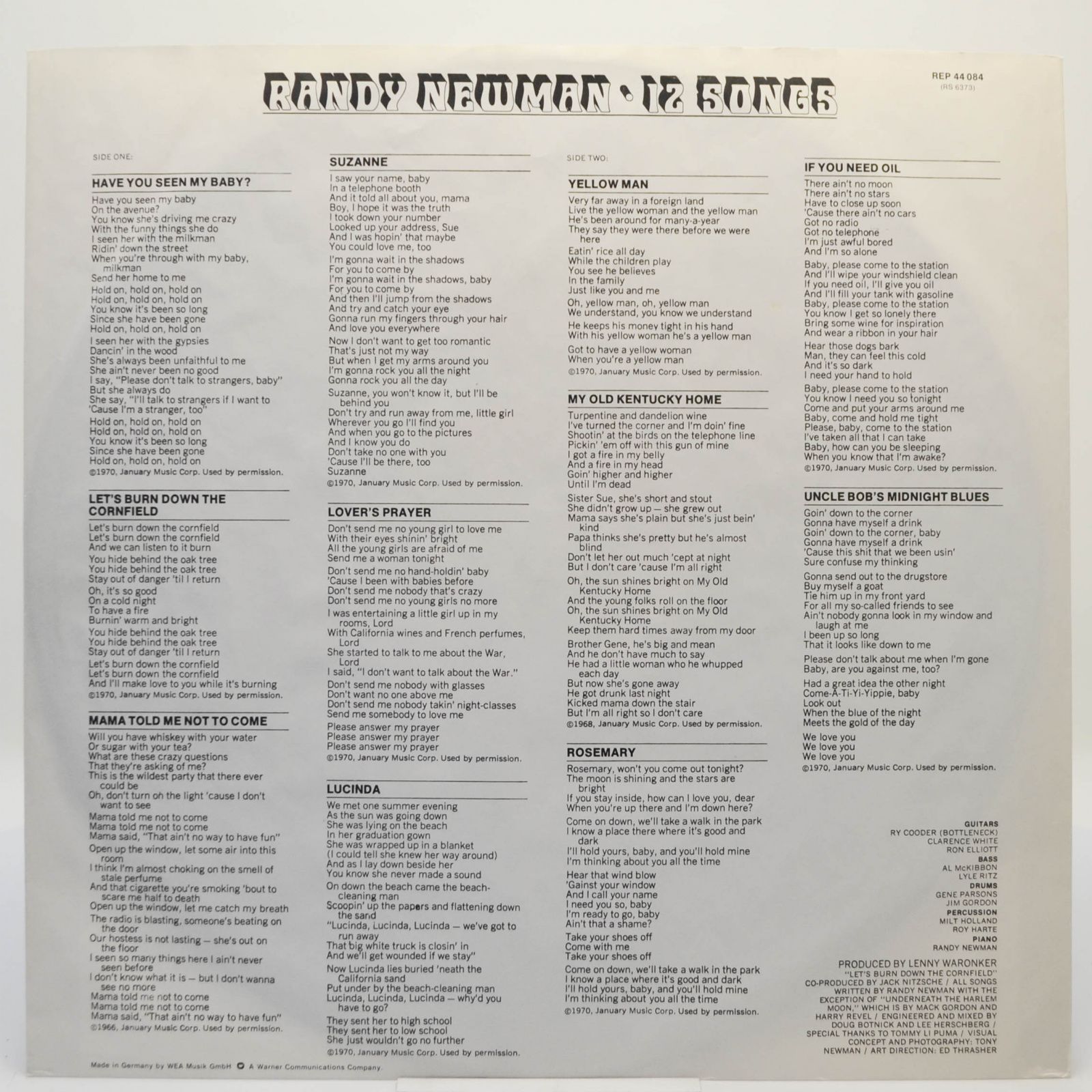 Randy Newman — 12 Songs, 1975