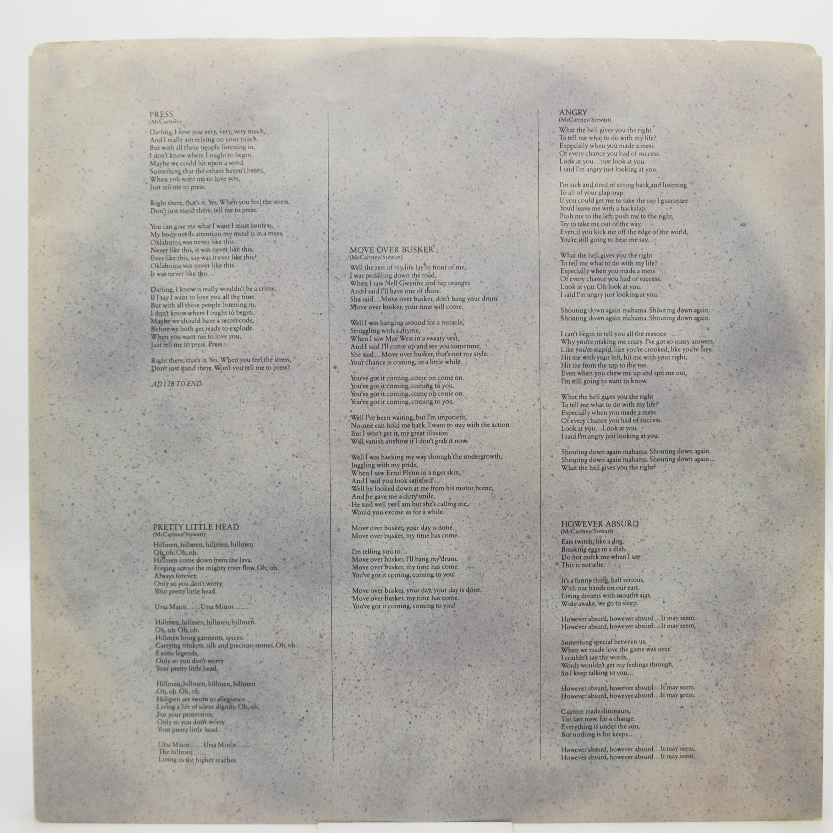 Paul McCartney — Press To Play, 1986