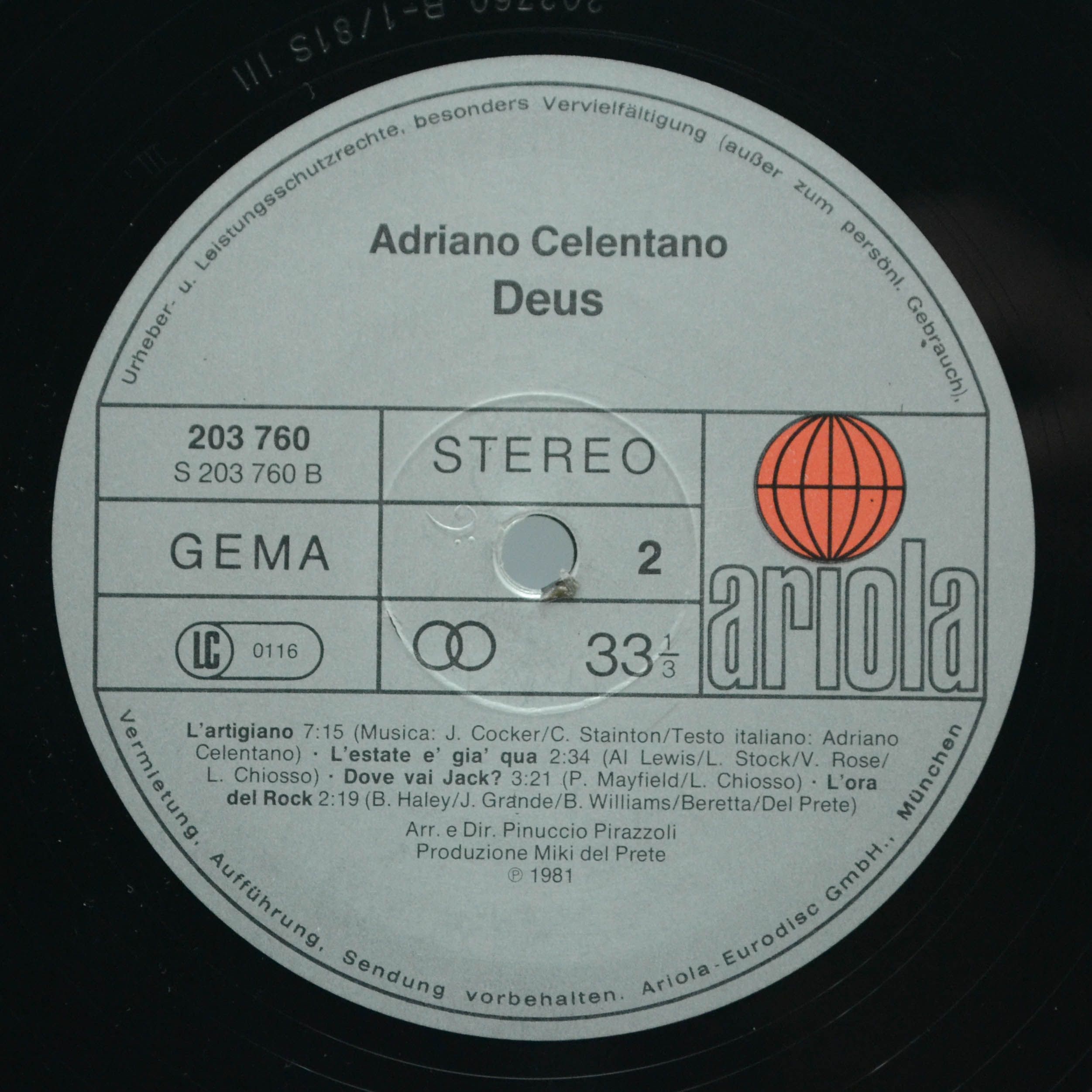 Adriano Celentano — Deus, 1981