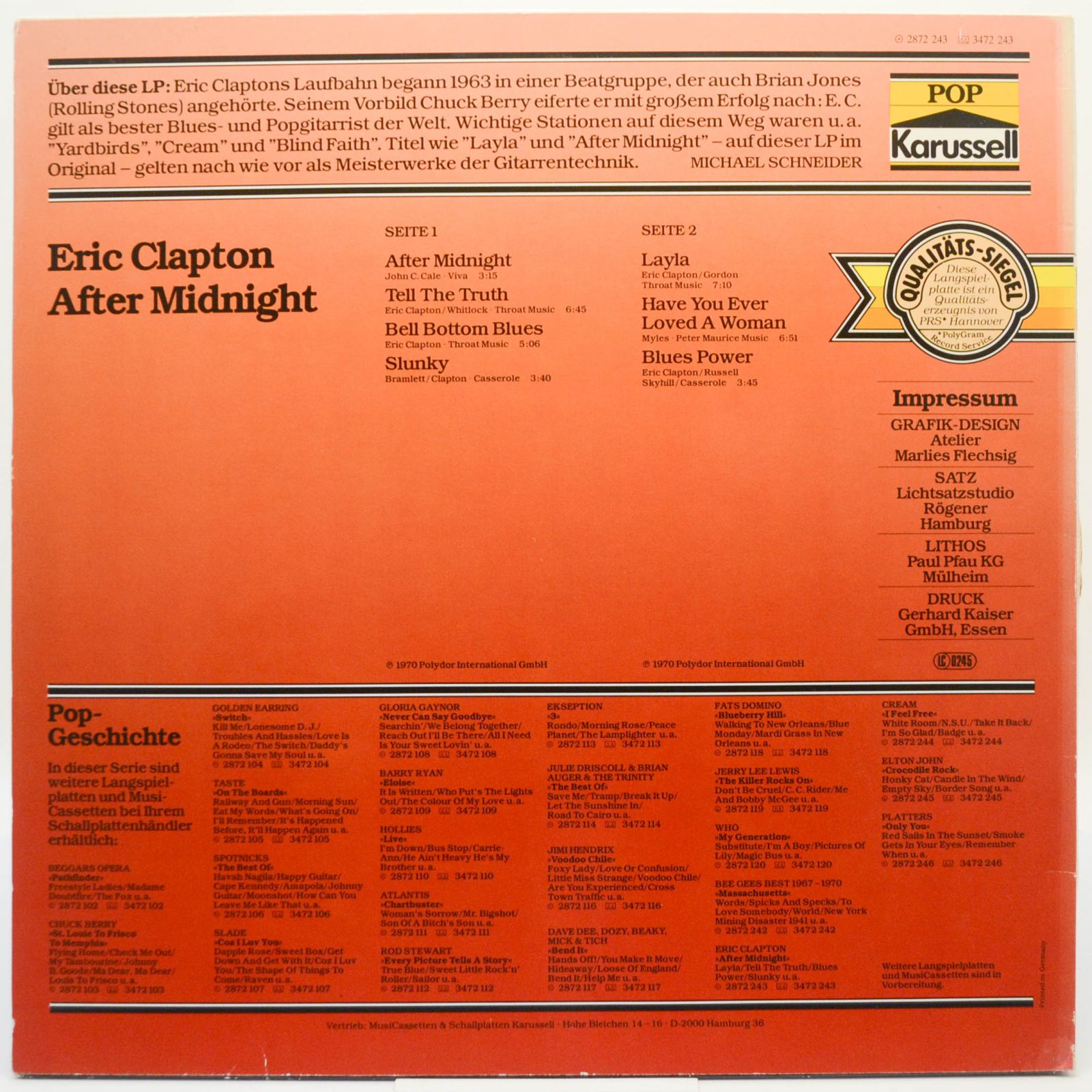 Eric Clapton — After Midnight, 1970