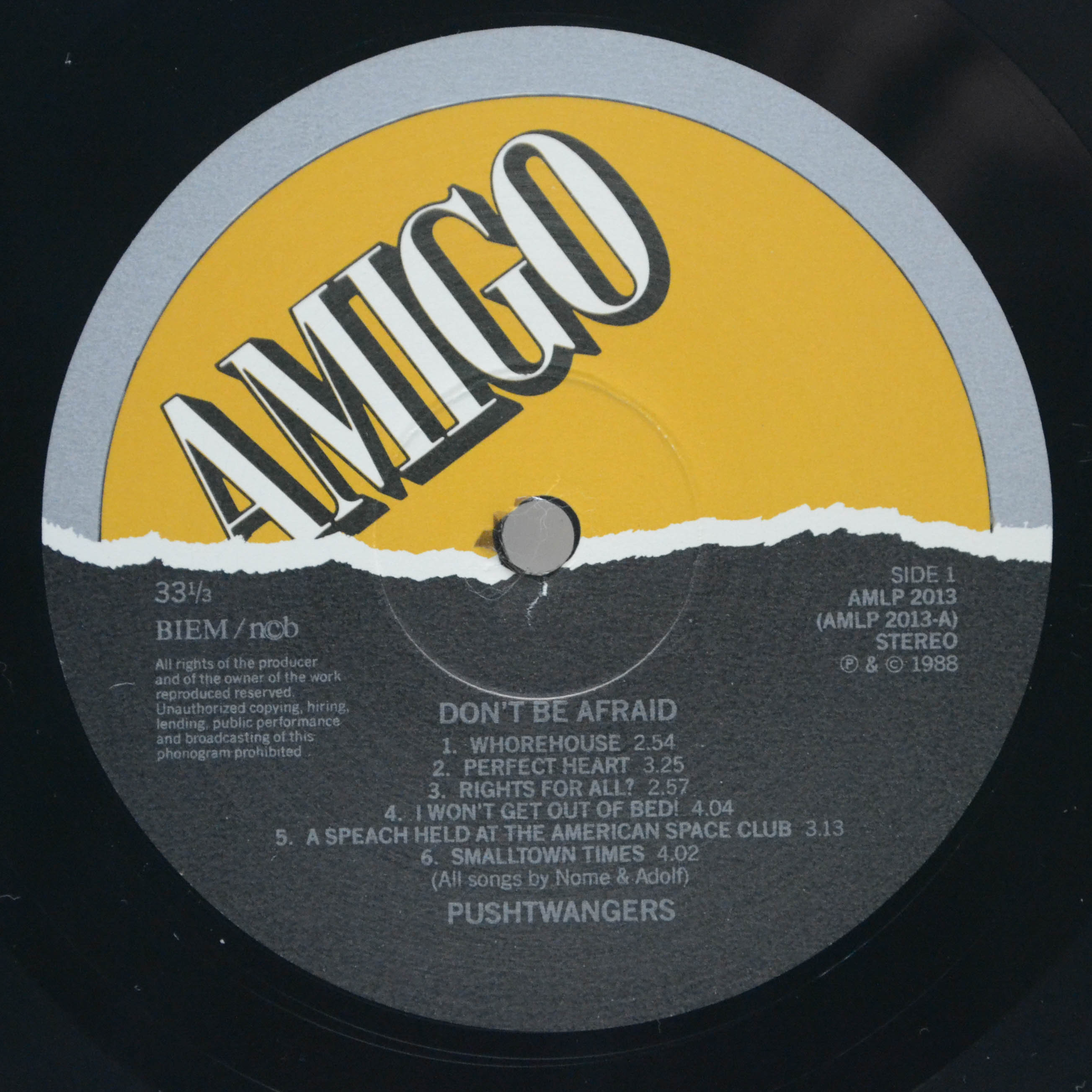 Pushtwangers — Don't Be Afraid, 1988