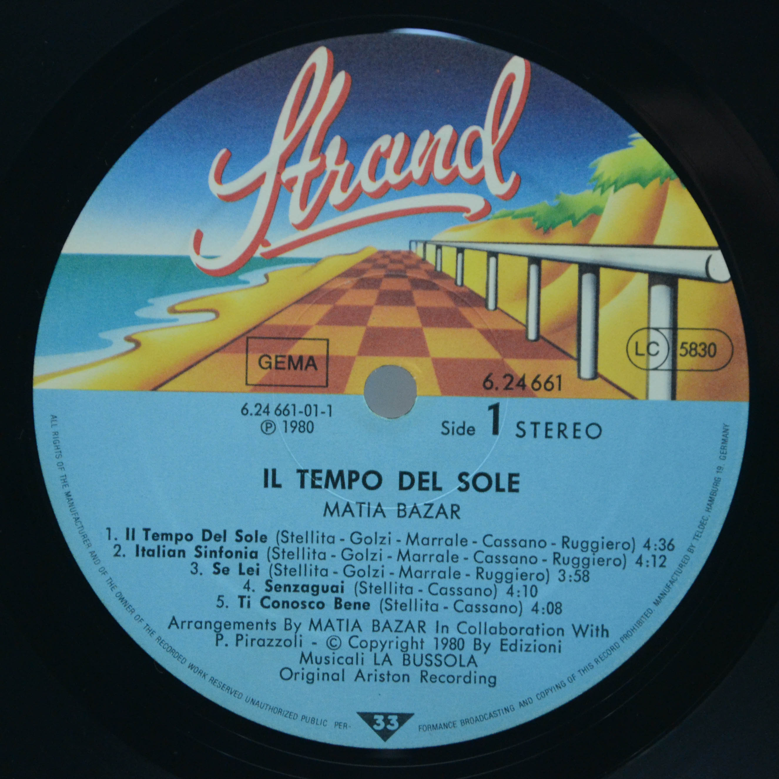 Matia Bazar — Il Tempo Del Sole, 1980