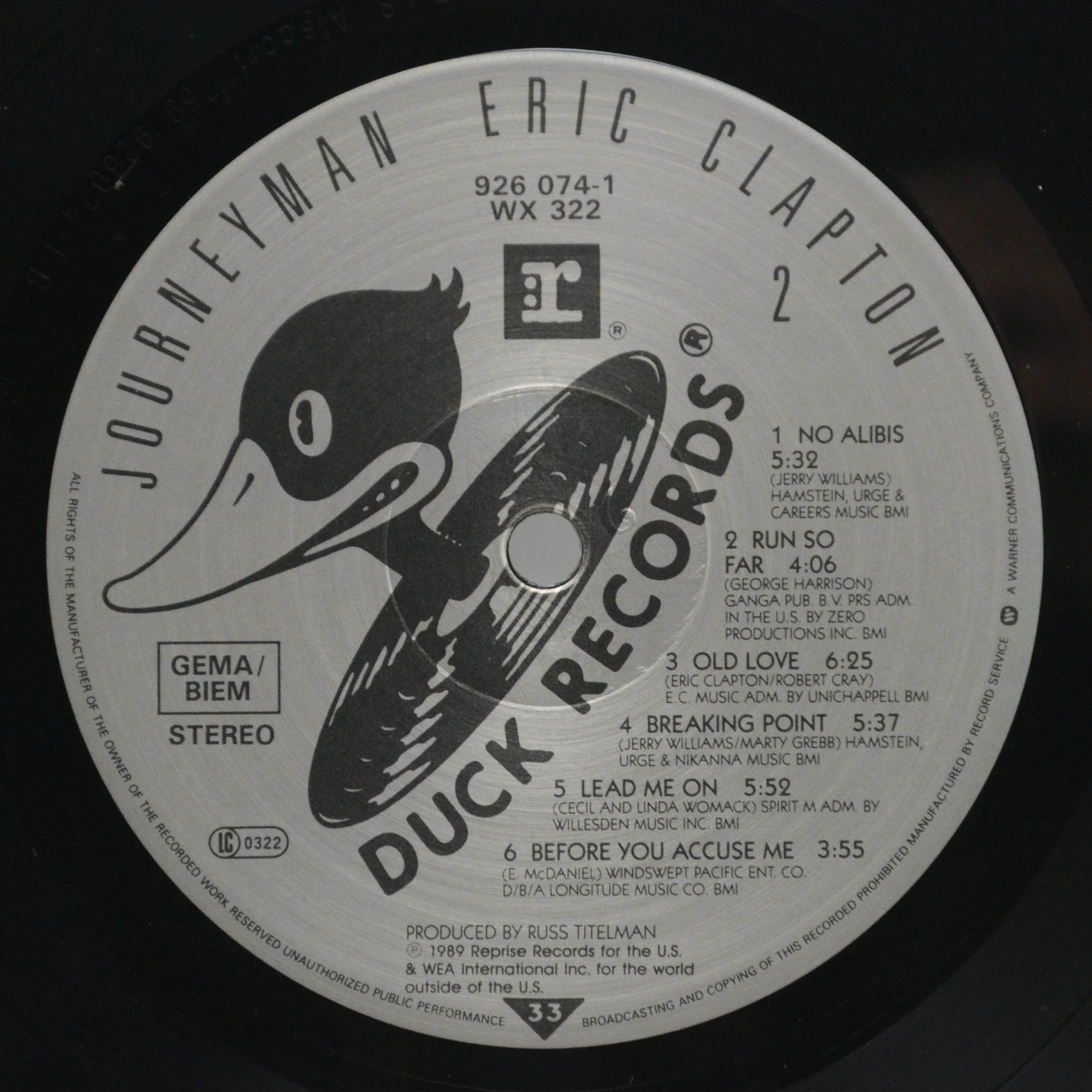 Eric Clapton — Journeyman, 1989