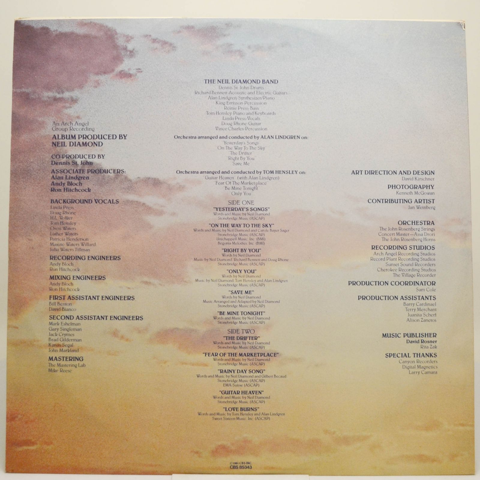 Neil Diamond — On The Way To The Sky, 1981