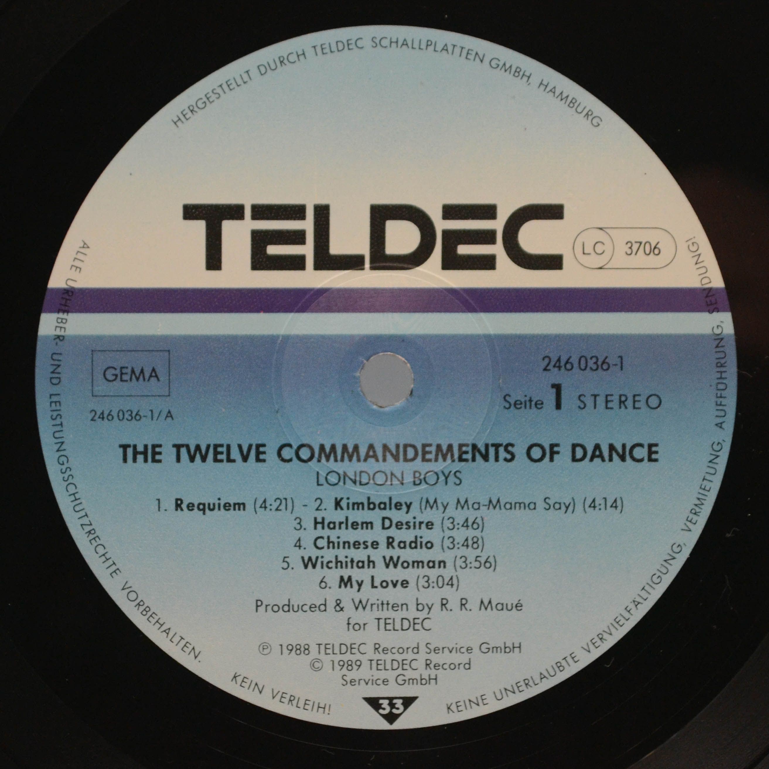 London Boys — The Twelve Commandments Of Dance, 1989