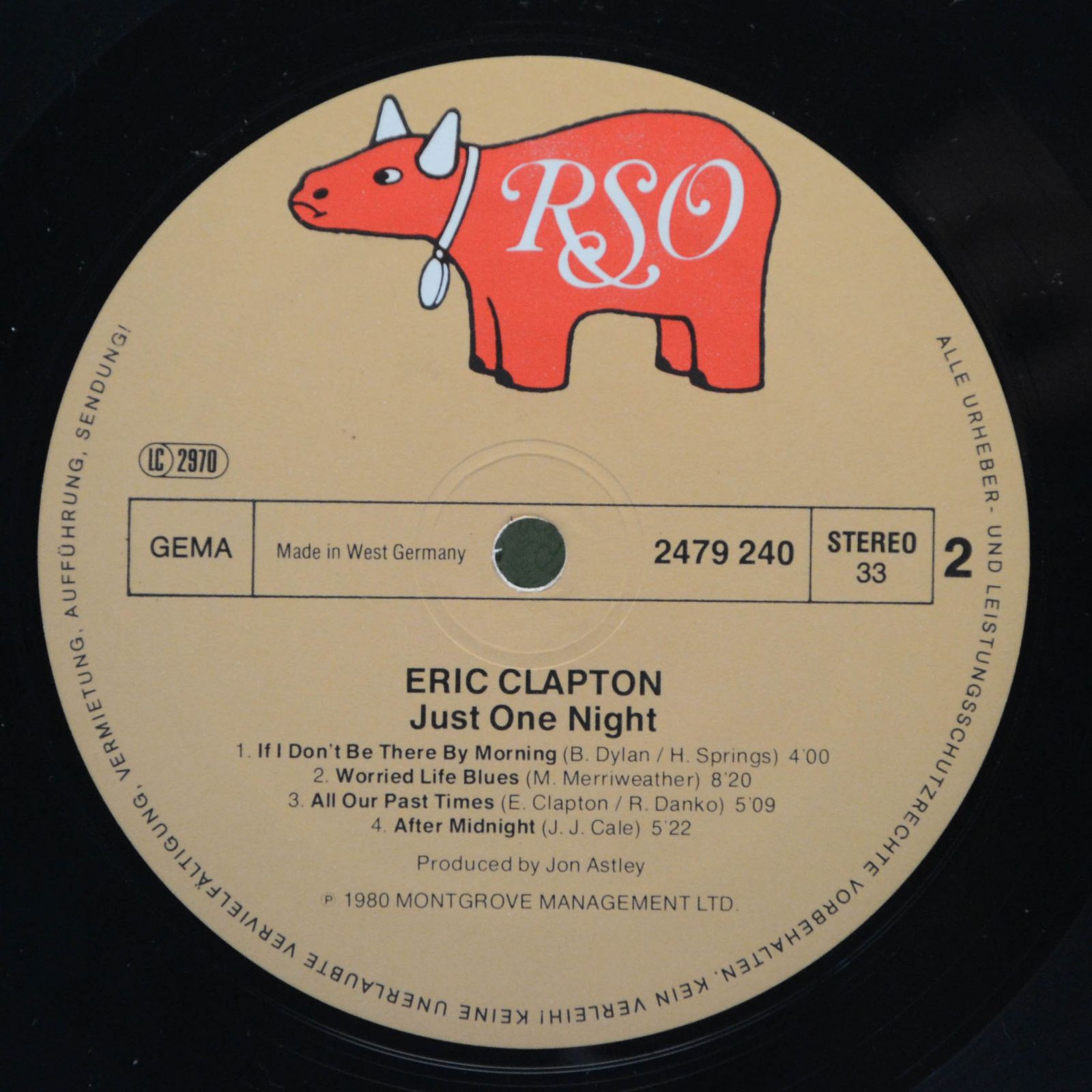 Eric Clapton — Just One Night (2LP), 1980
