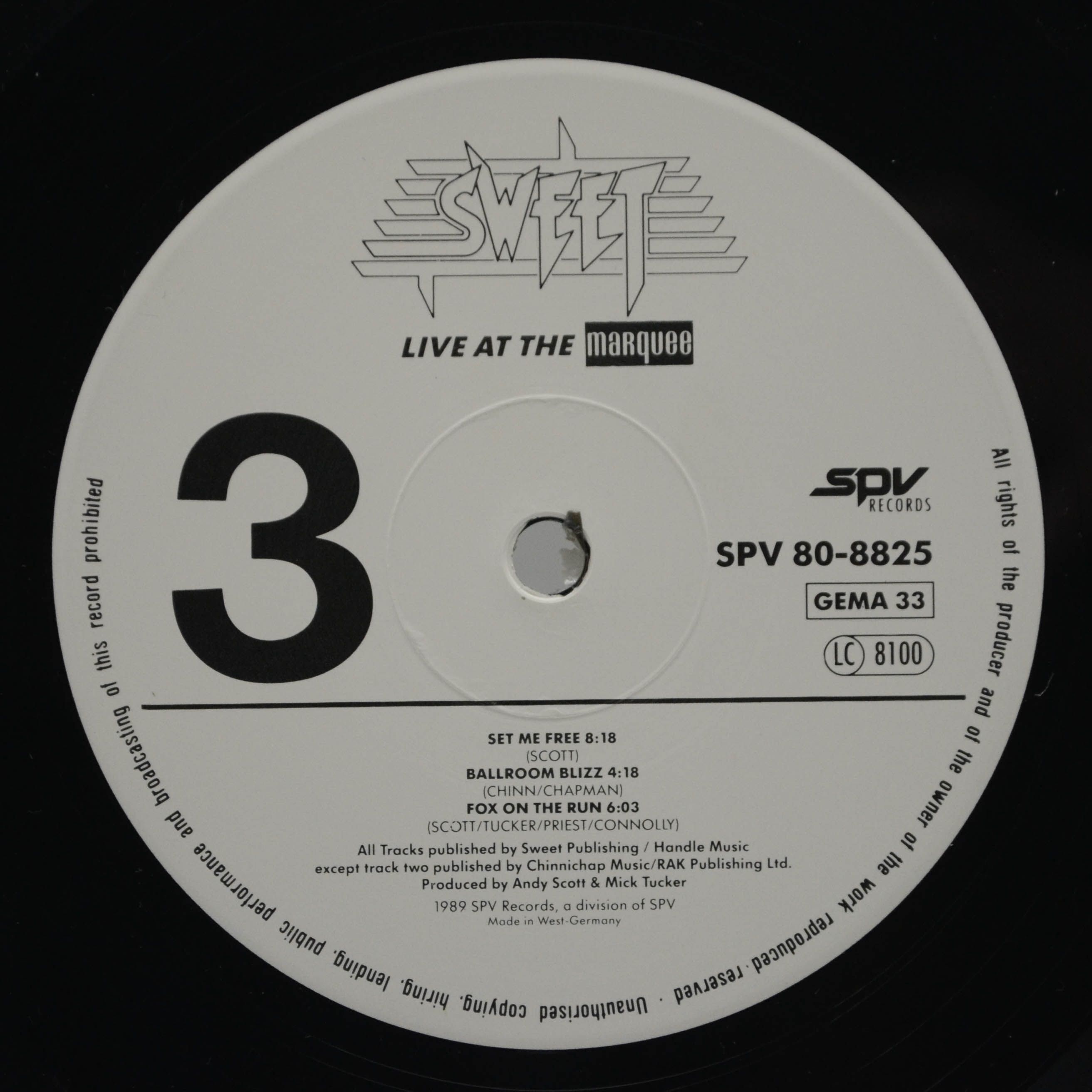 Sweet — Live At The Marquee (2LP), 1989