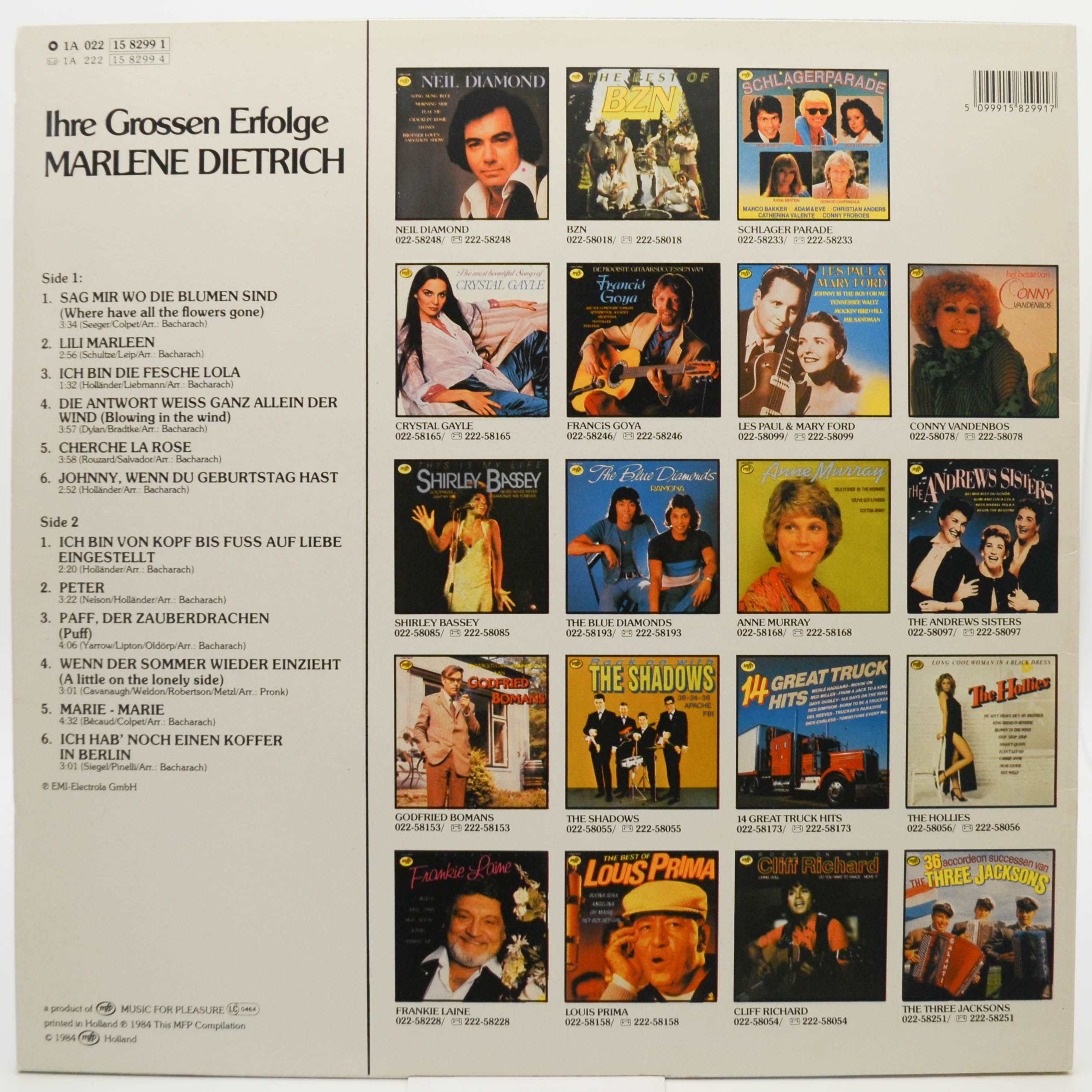 Marlene Dietrich — Ihre Grossen Erfolge, 1984