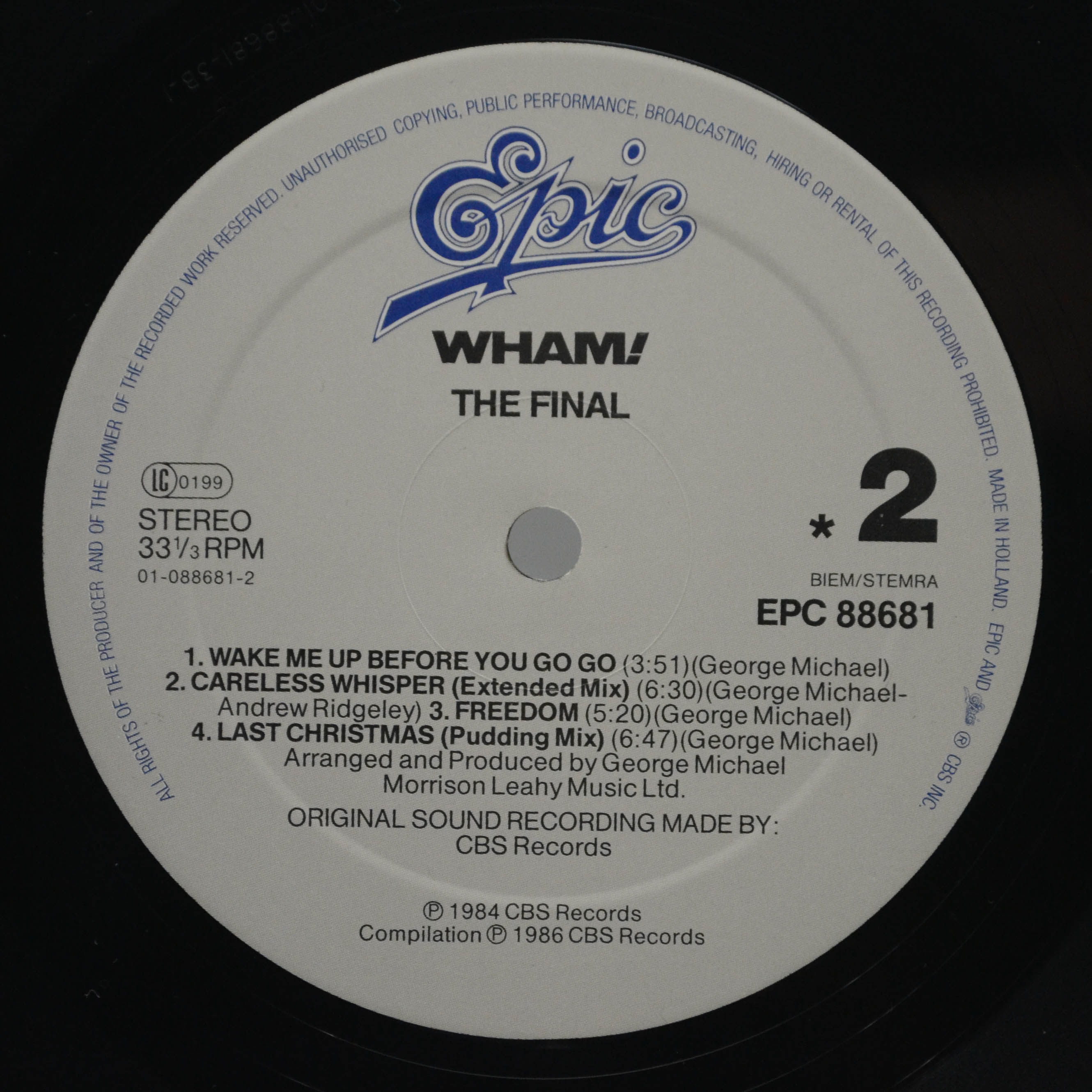 Wham! — The Final (2LP), 1986