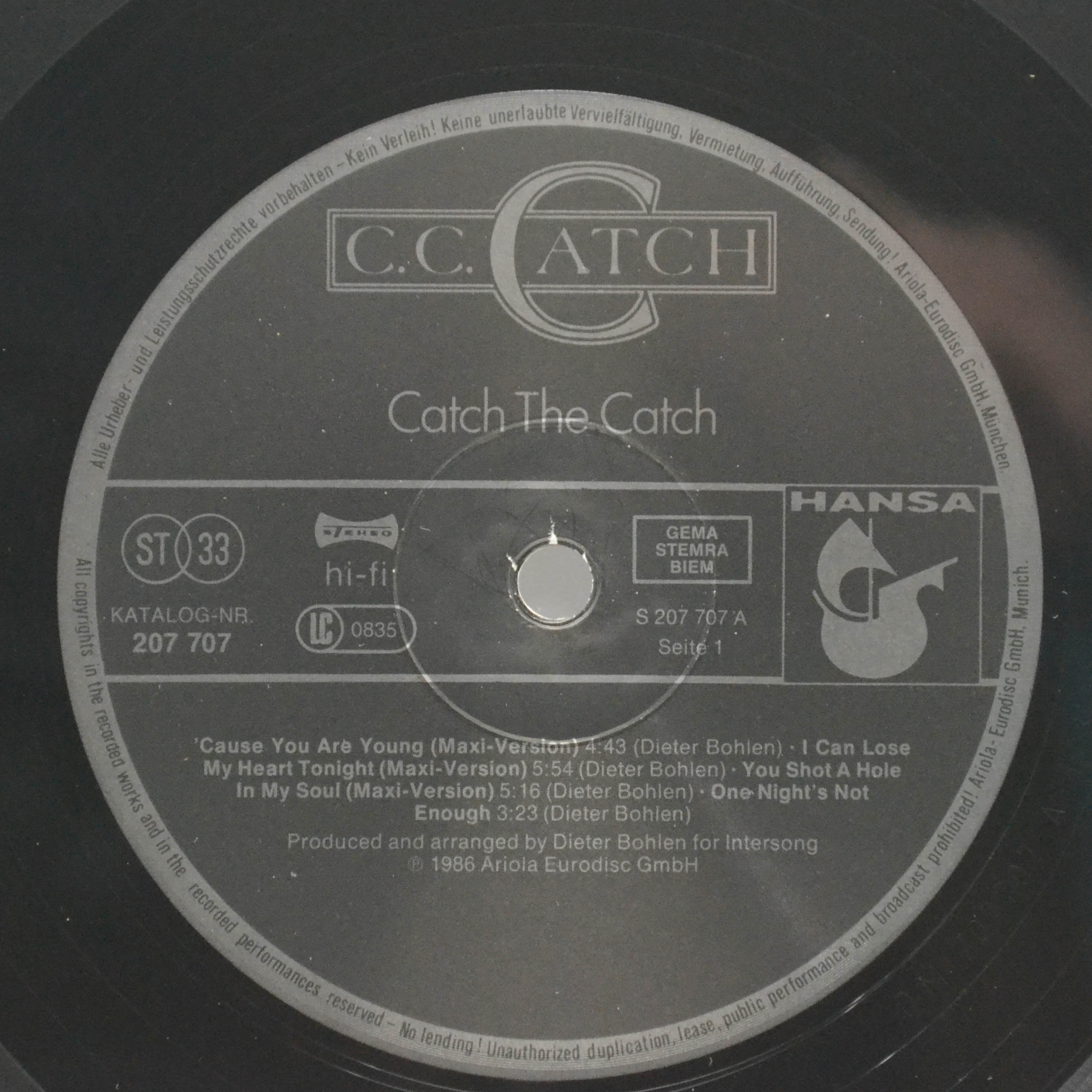 C.C. Catch — Catch The Catch, 1986