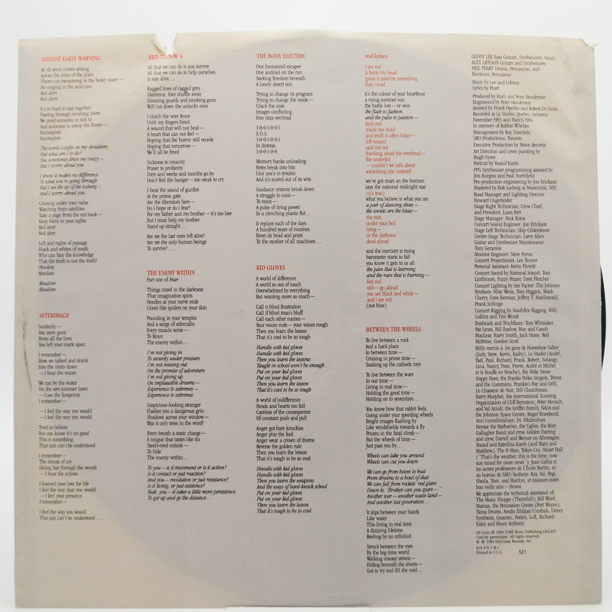 Rush — Grace Under Pressure (USA), 1984