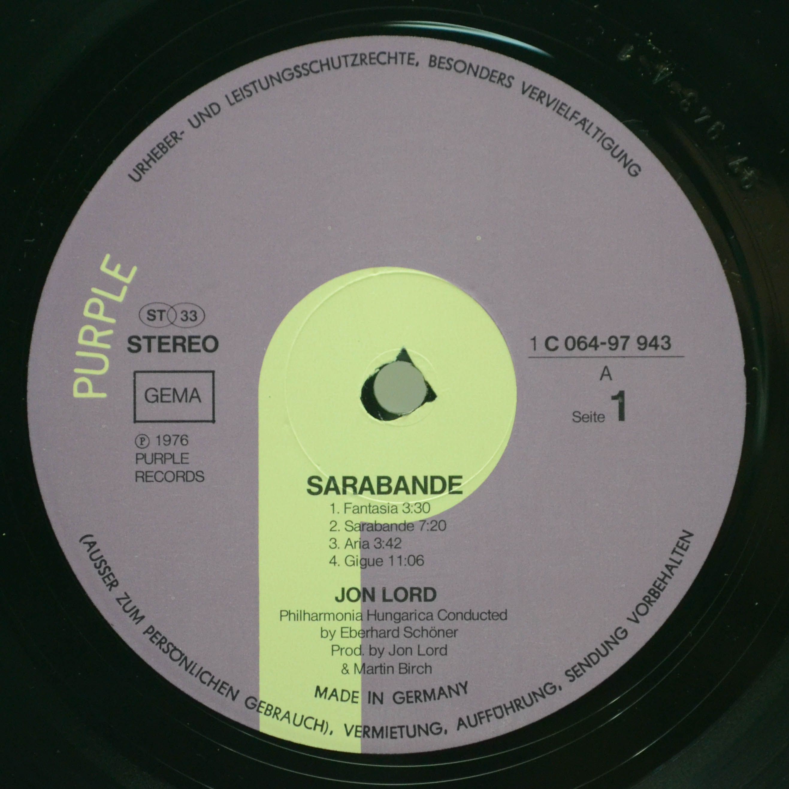 Jon Lord — Sarabande, 1976