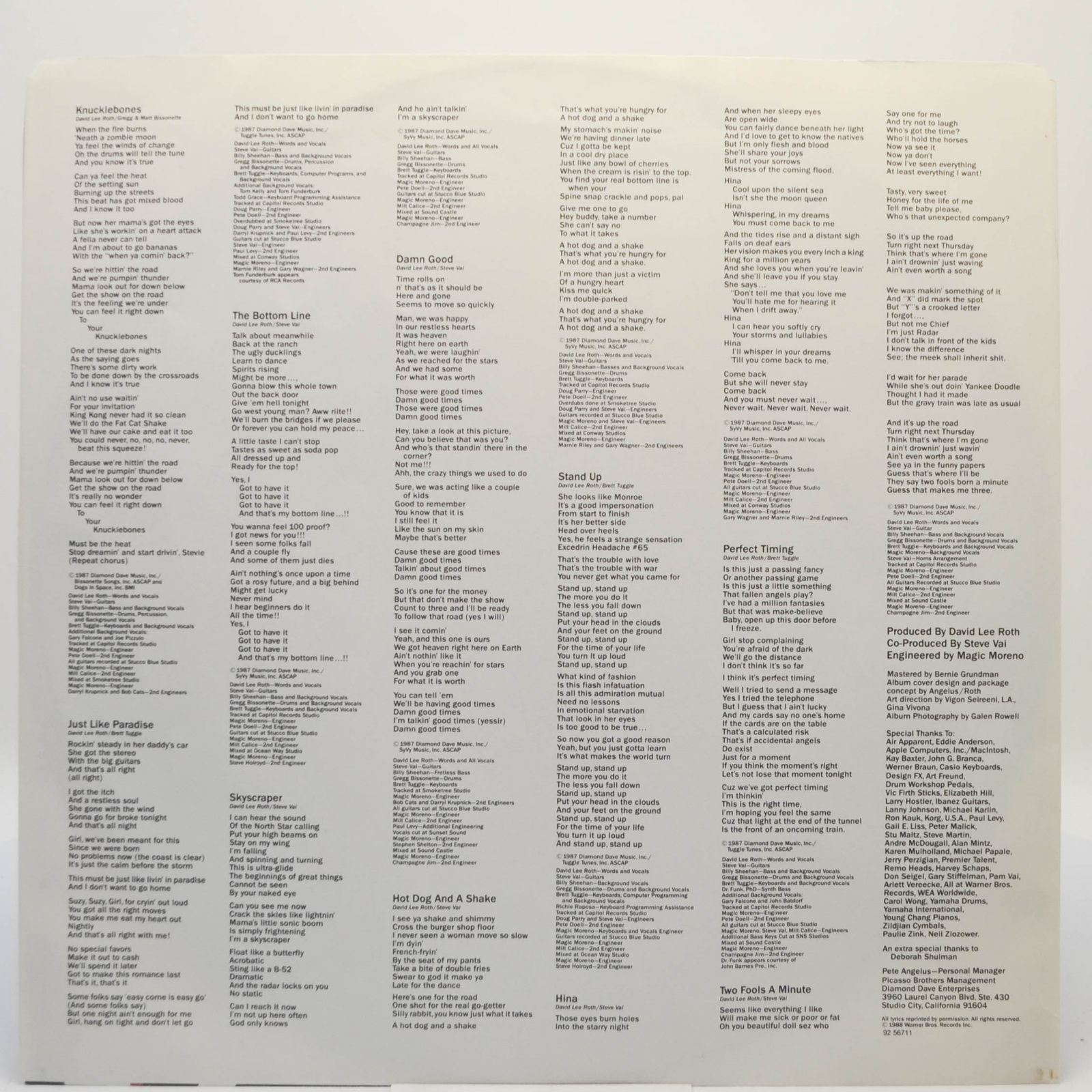 David Lee Roth — Skyscraper, 1988