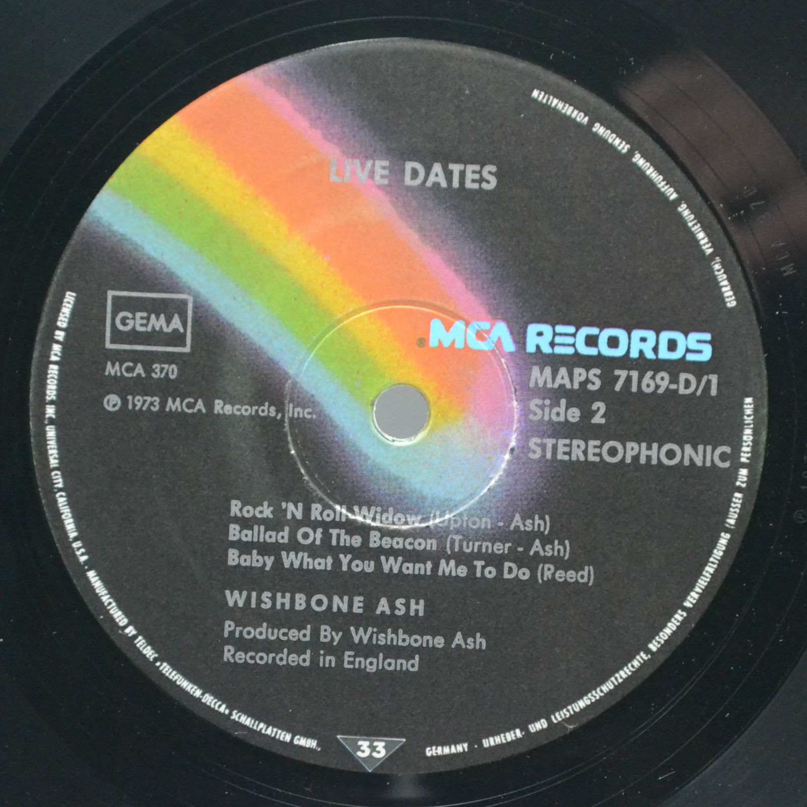 Wishbone Ash — Live Dates (2LP), 1973