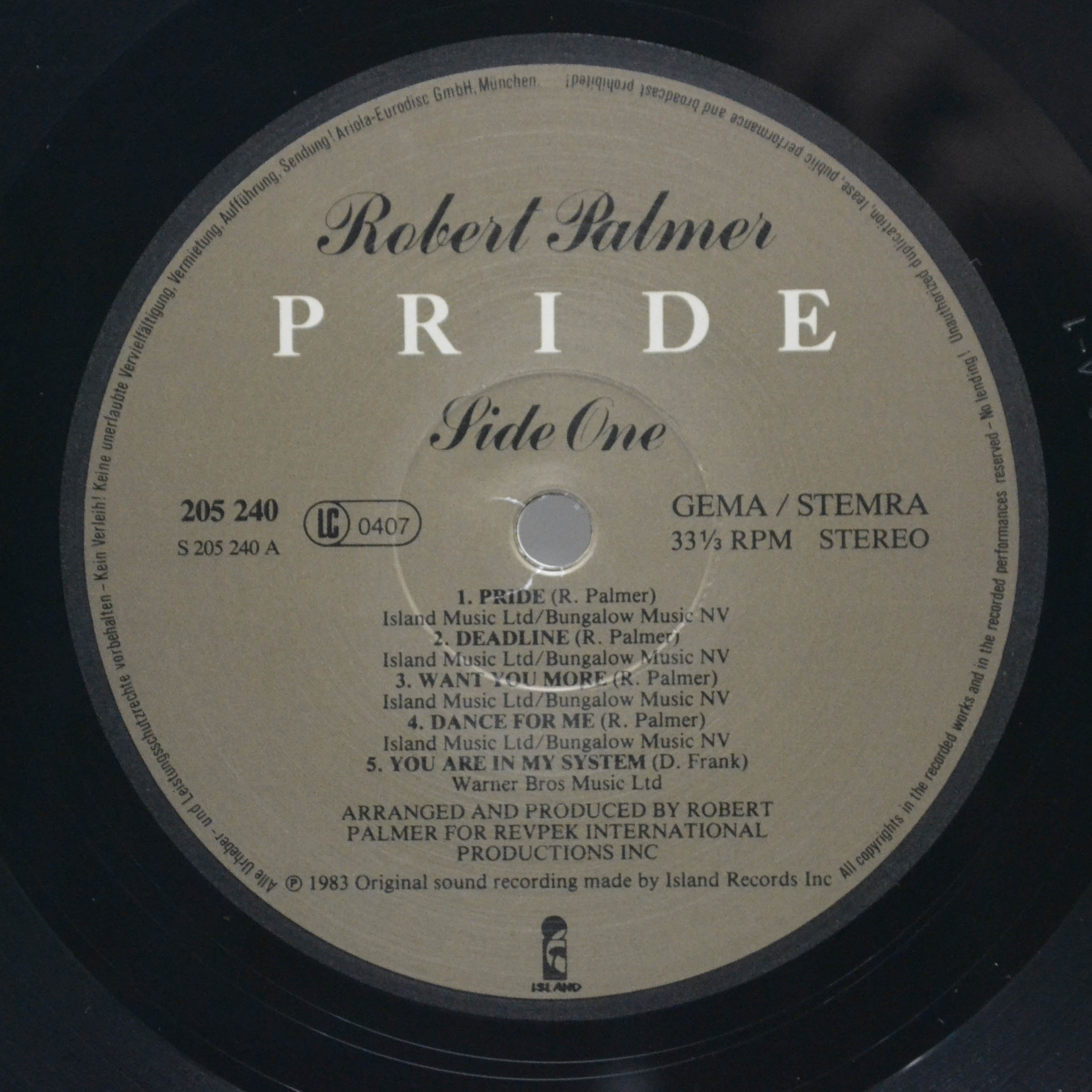 Robert Palmer — Pride, 1983