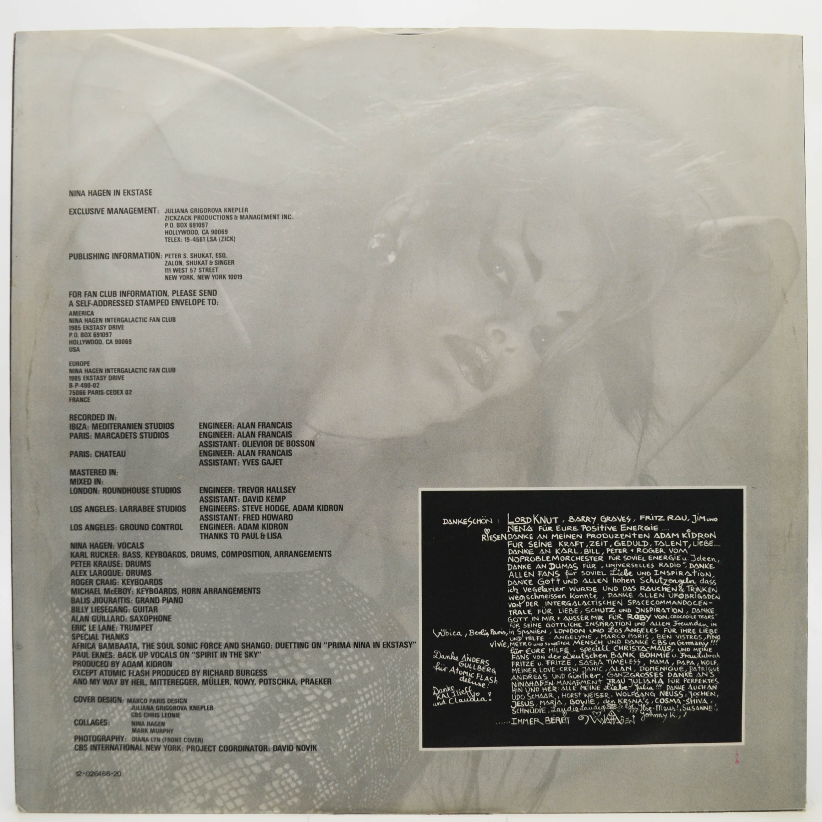 Nina Hagen — In Ekstase, 1985