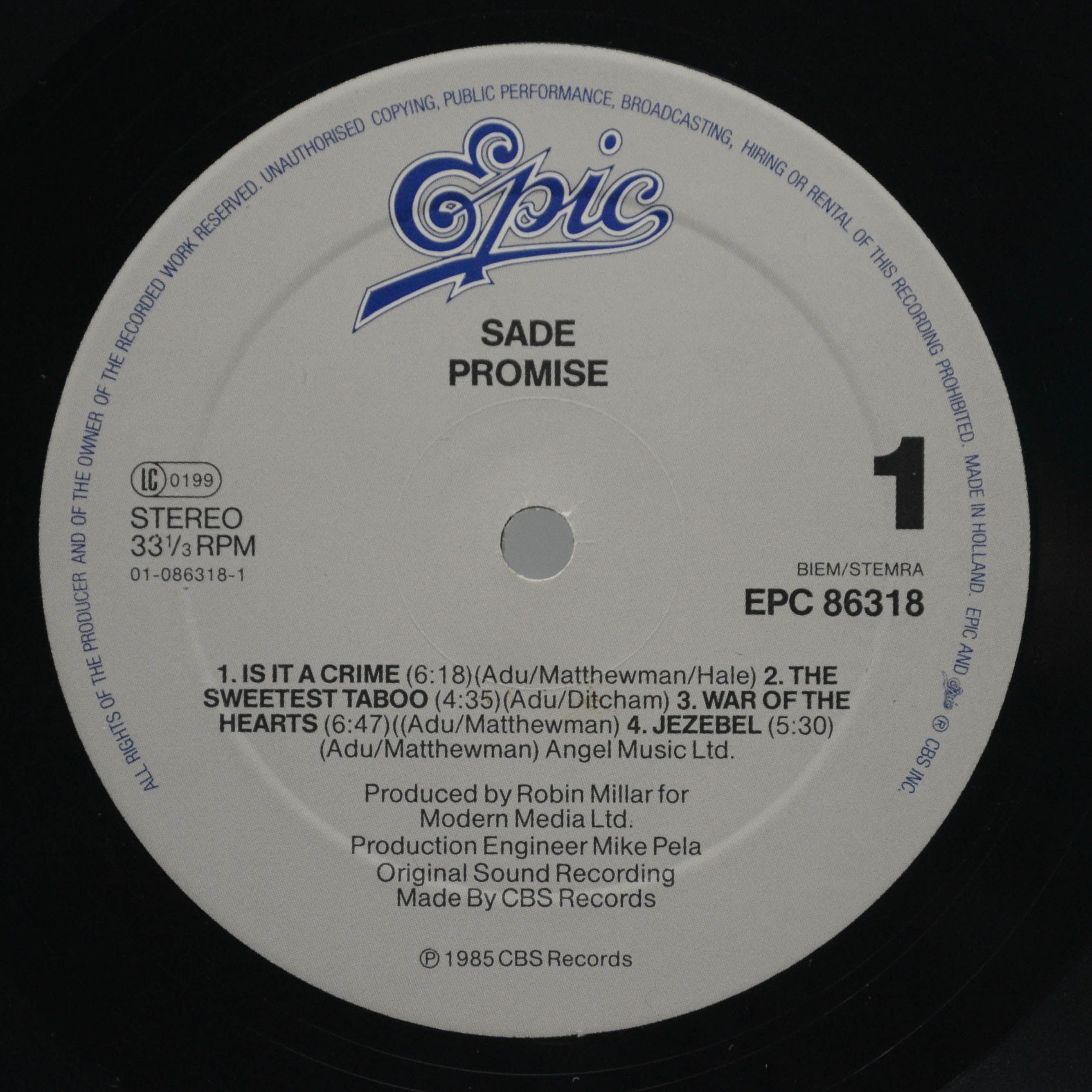 Sade — Promise, 1985