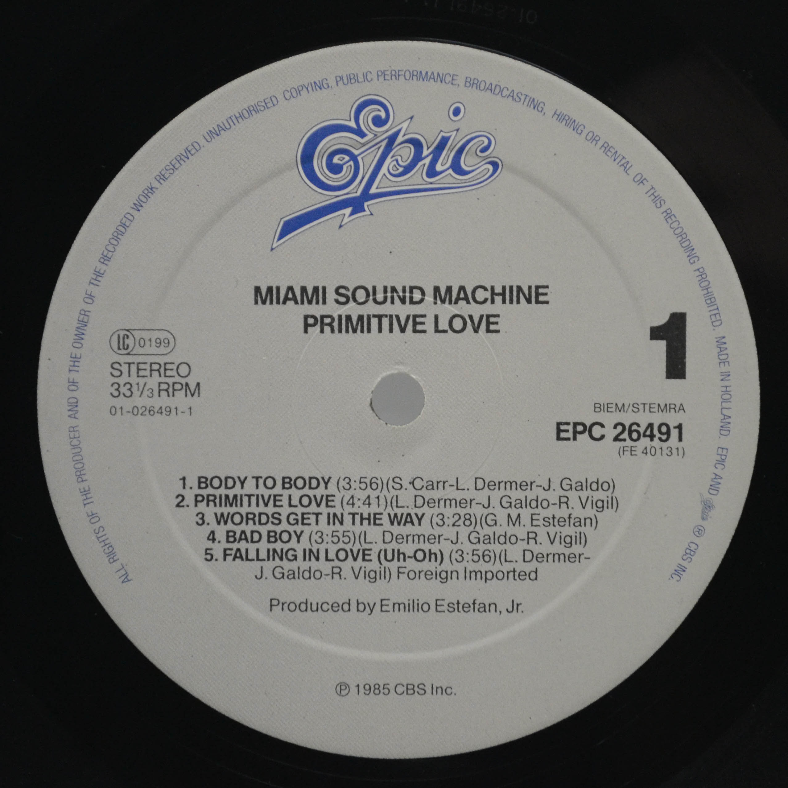 Miami Sound Machine — Primitive Love, 1985