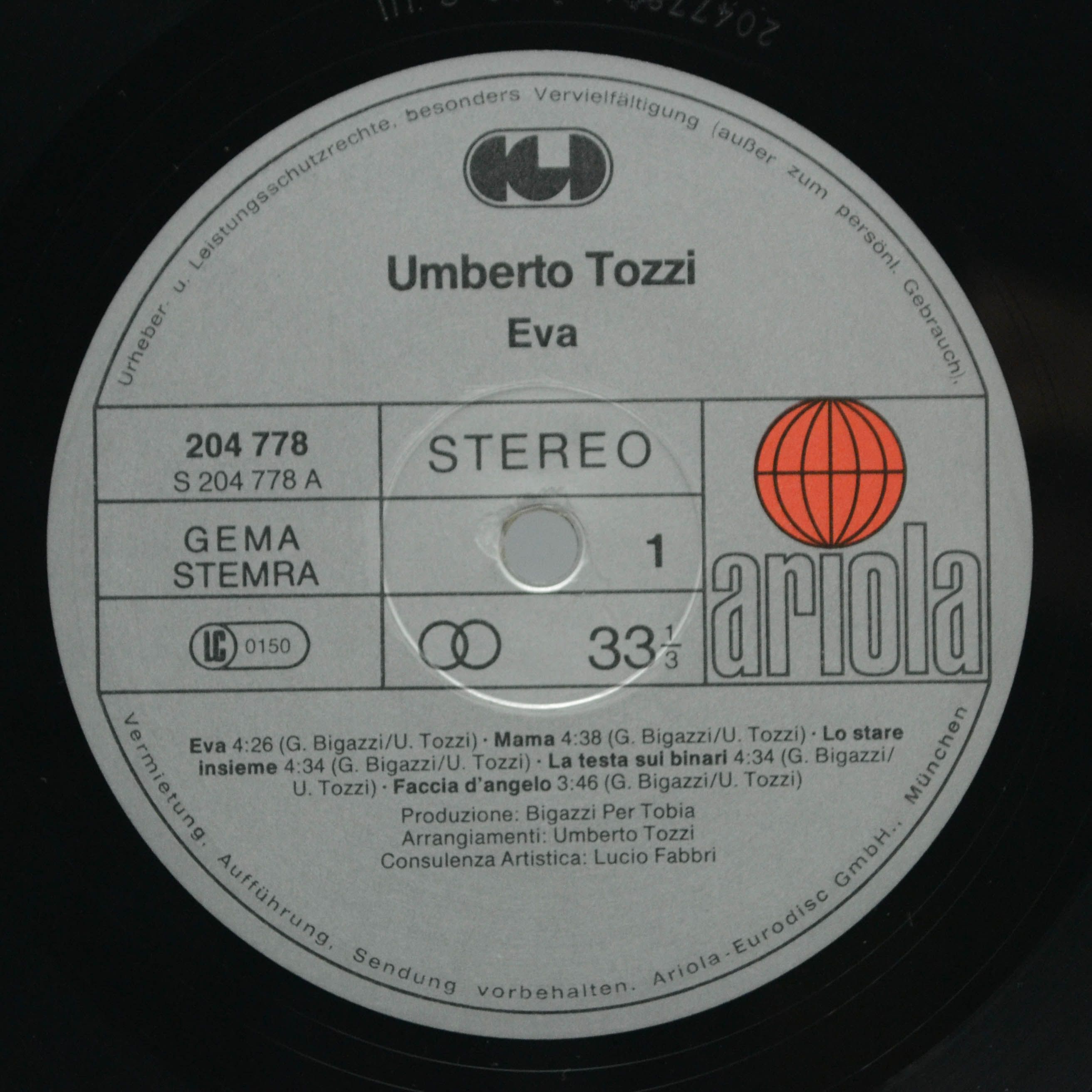 Umberto Tozzi — Eva, 1982