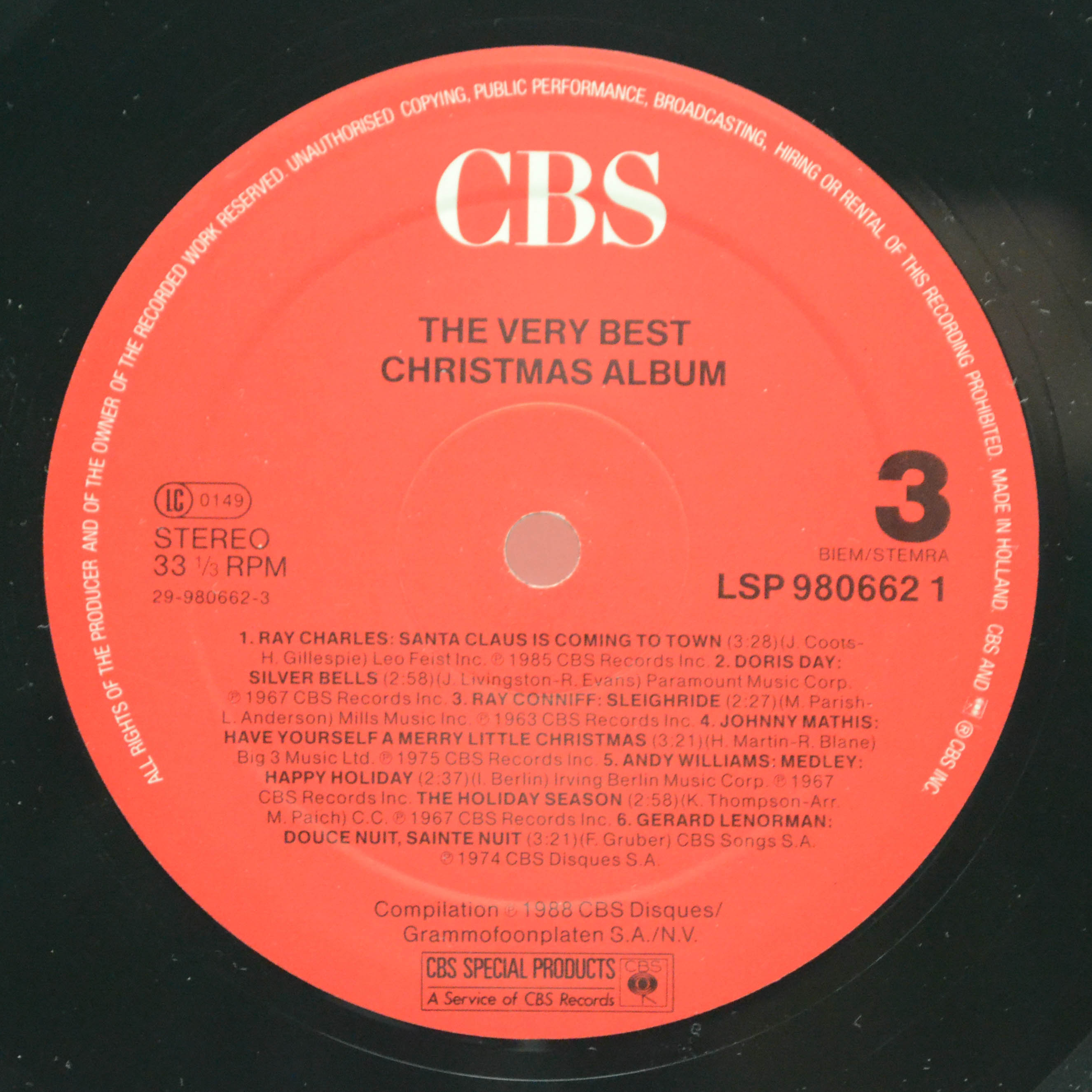 Various — The Very Best Christmas Album (2LP), 1988