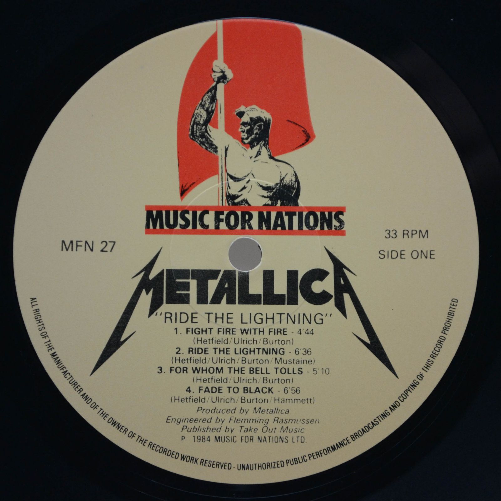 Metallica — Ride The Lightning (UK), 1984