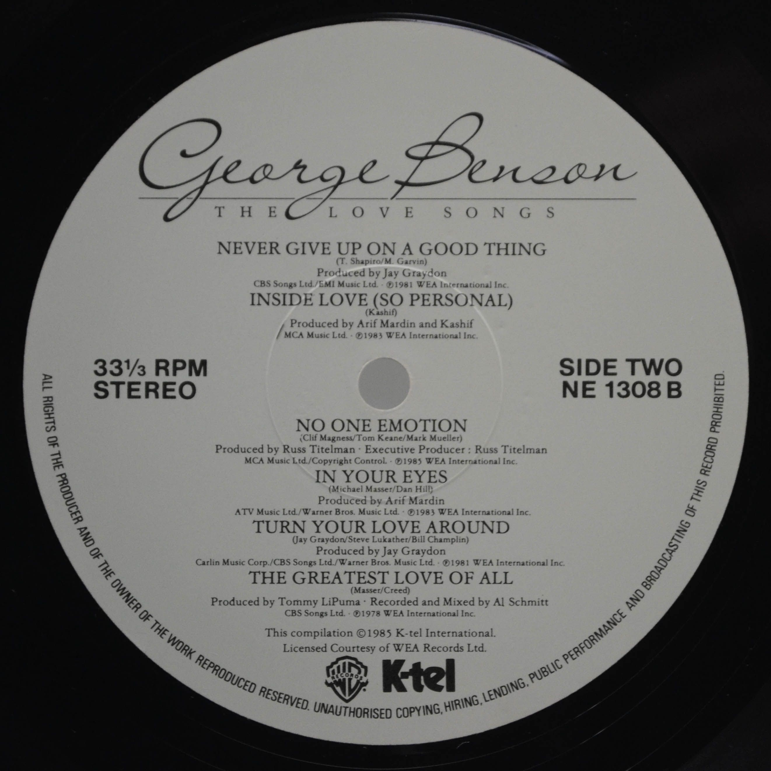 George Benson — The Love Songs, 1985