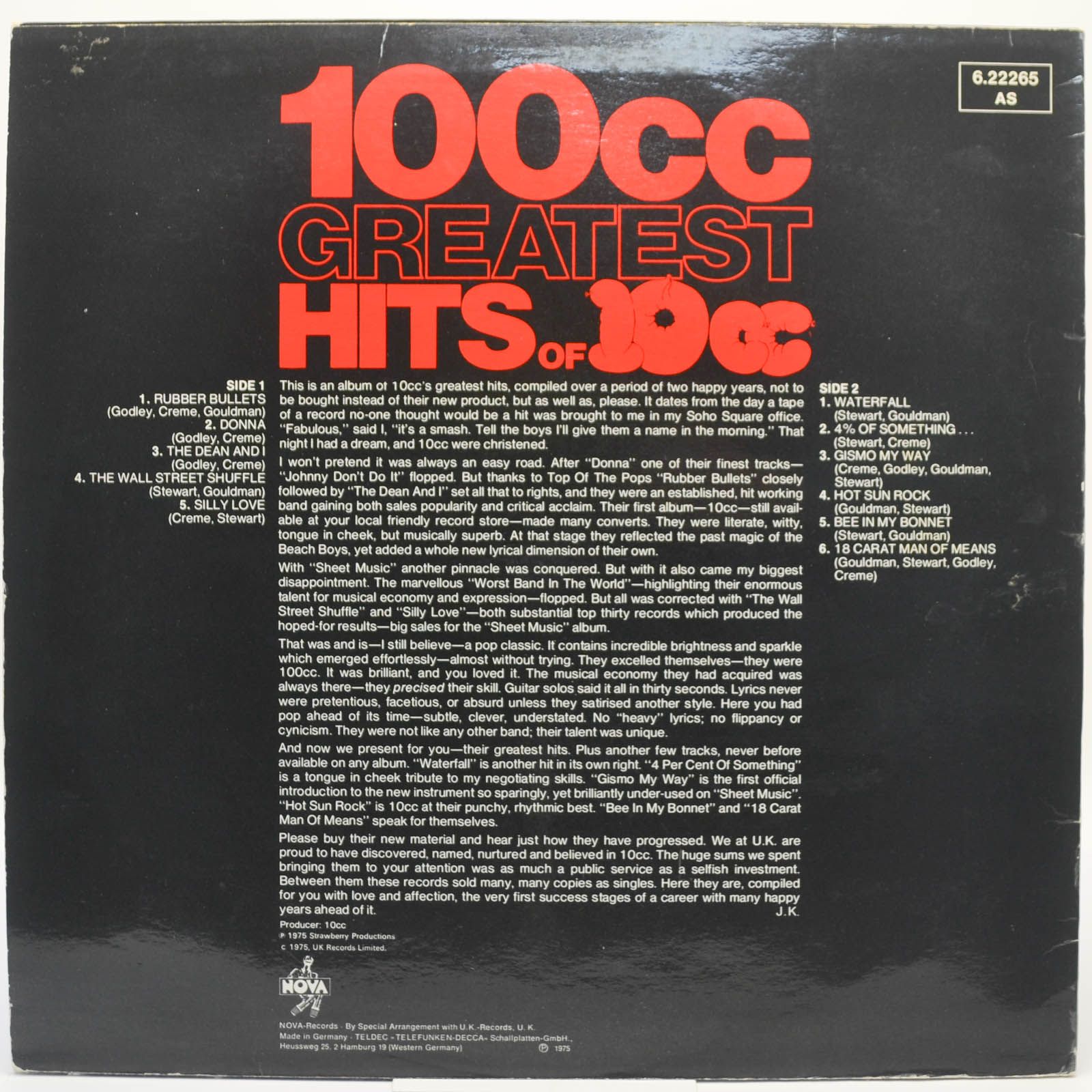 10cc — 100cc Greatest Hits Of 10cc, 1975