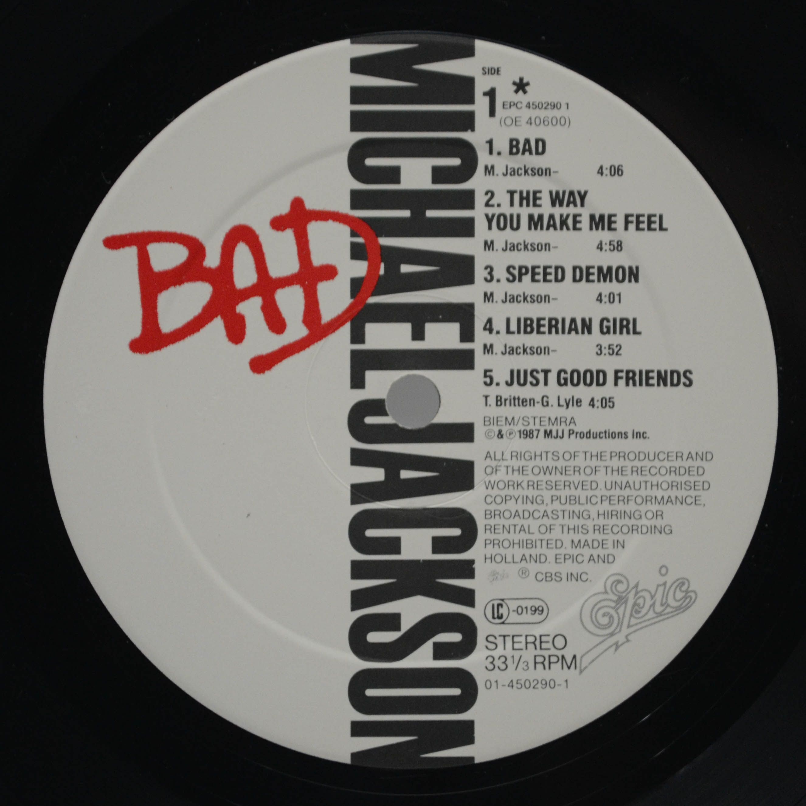 Michael Jackson — Bad, 1987