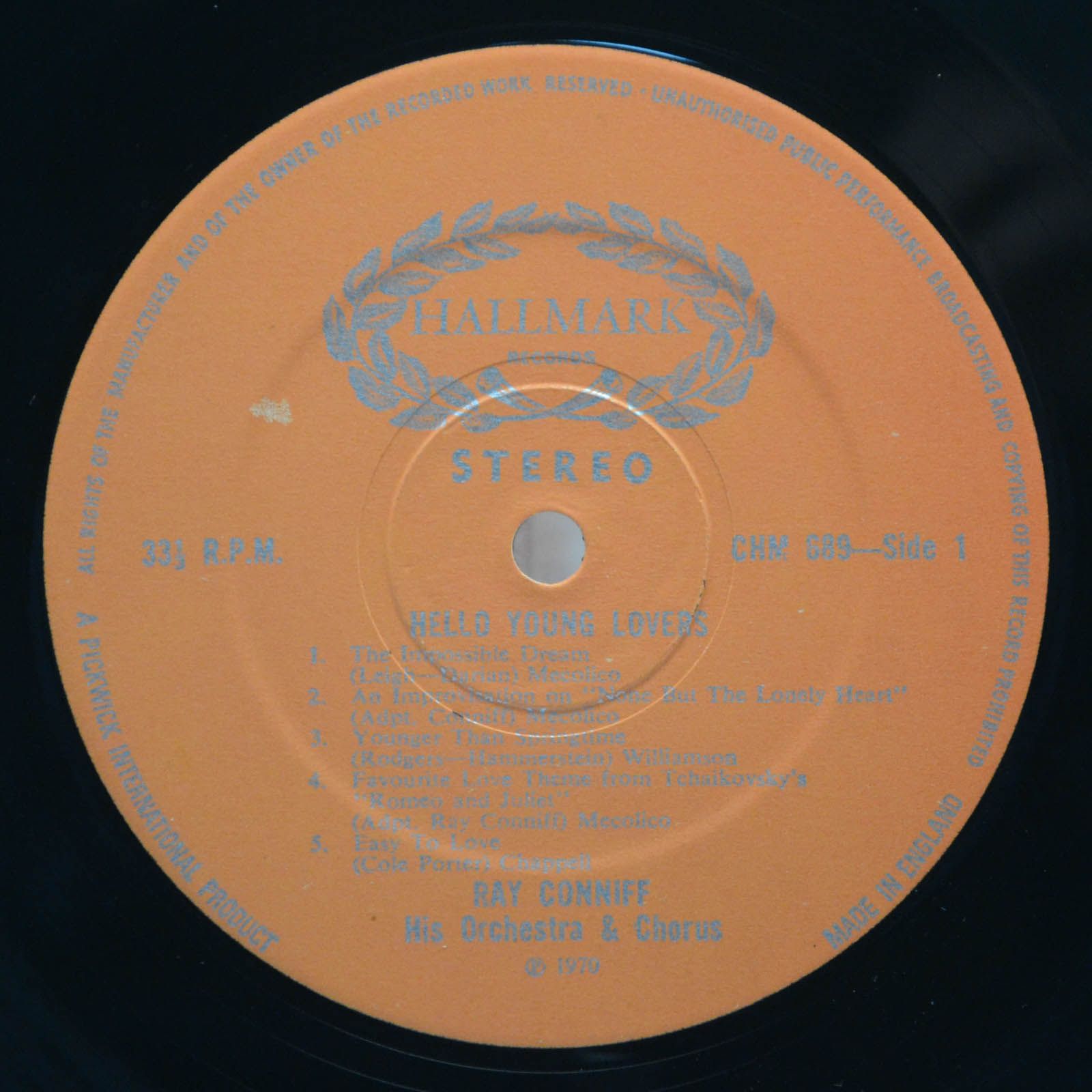 Ray Conniff — Hello Young Lovers (UK), 1970