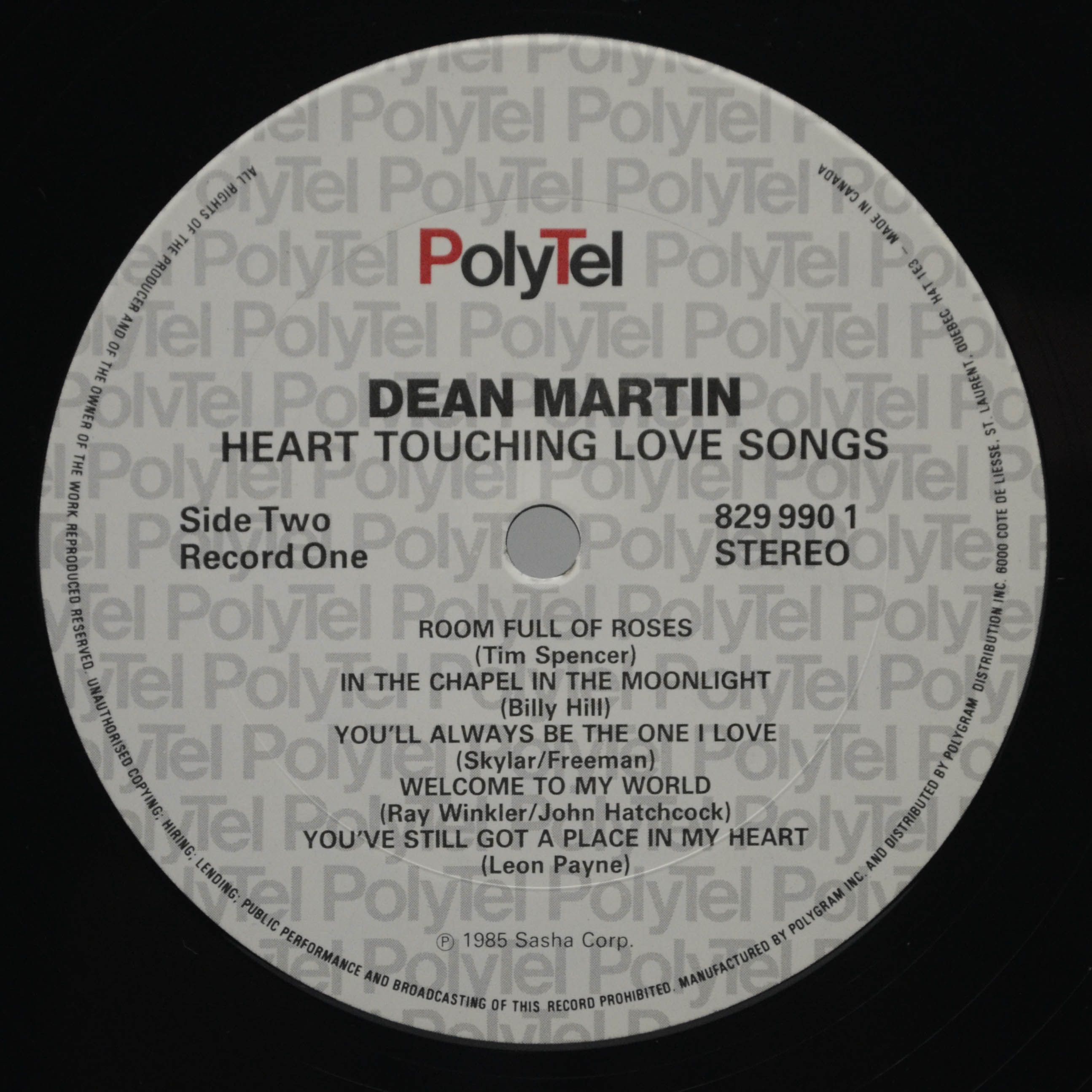 Dean Martin — Heart-Touching Treasury (2LP), 1986