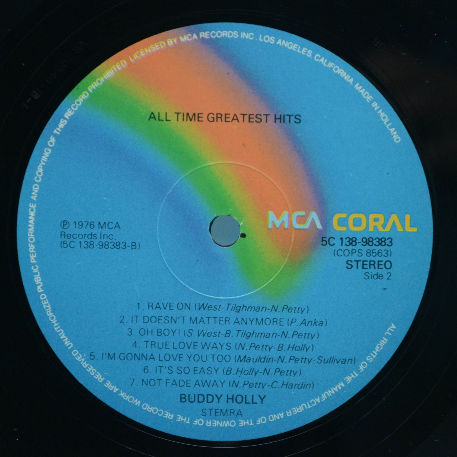 Buddy Holly — All Time Greatest Hits (2LP), 1976